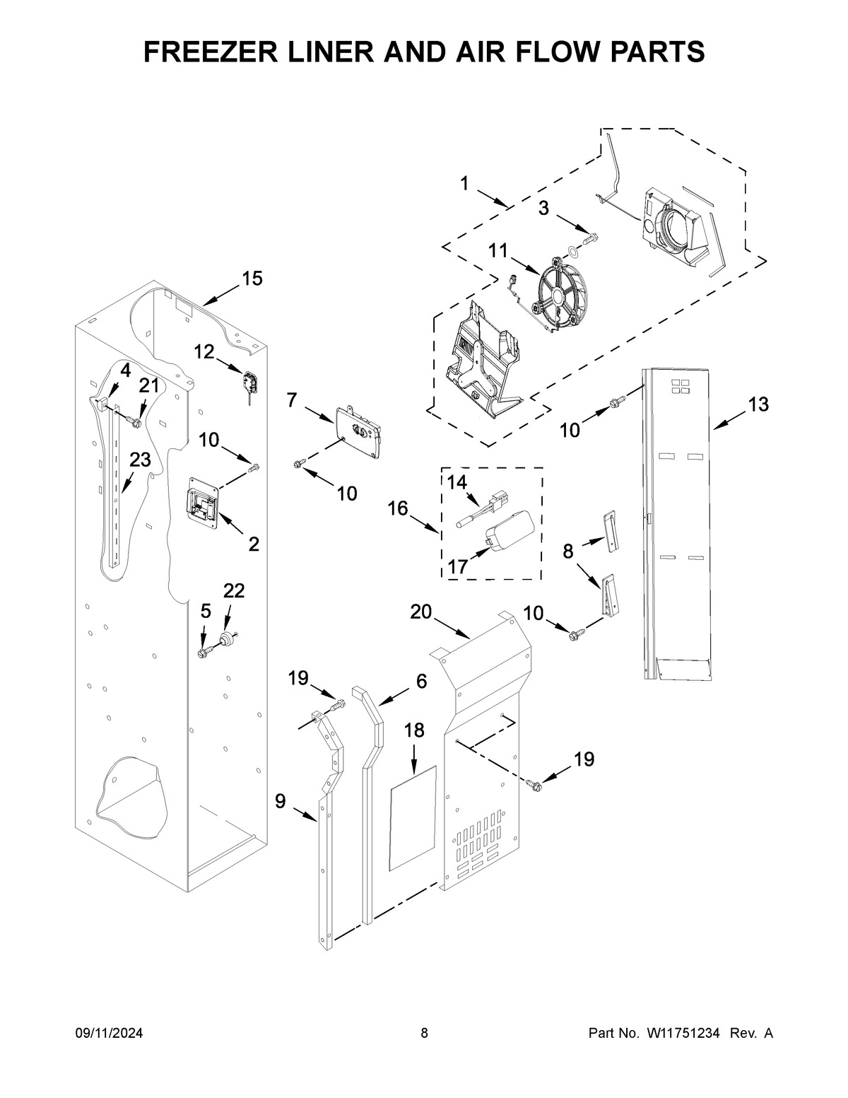 05 - FREEZER LINER AND AIR FLOW PARTS