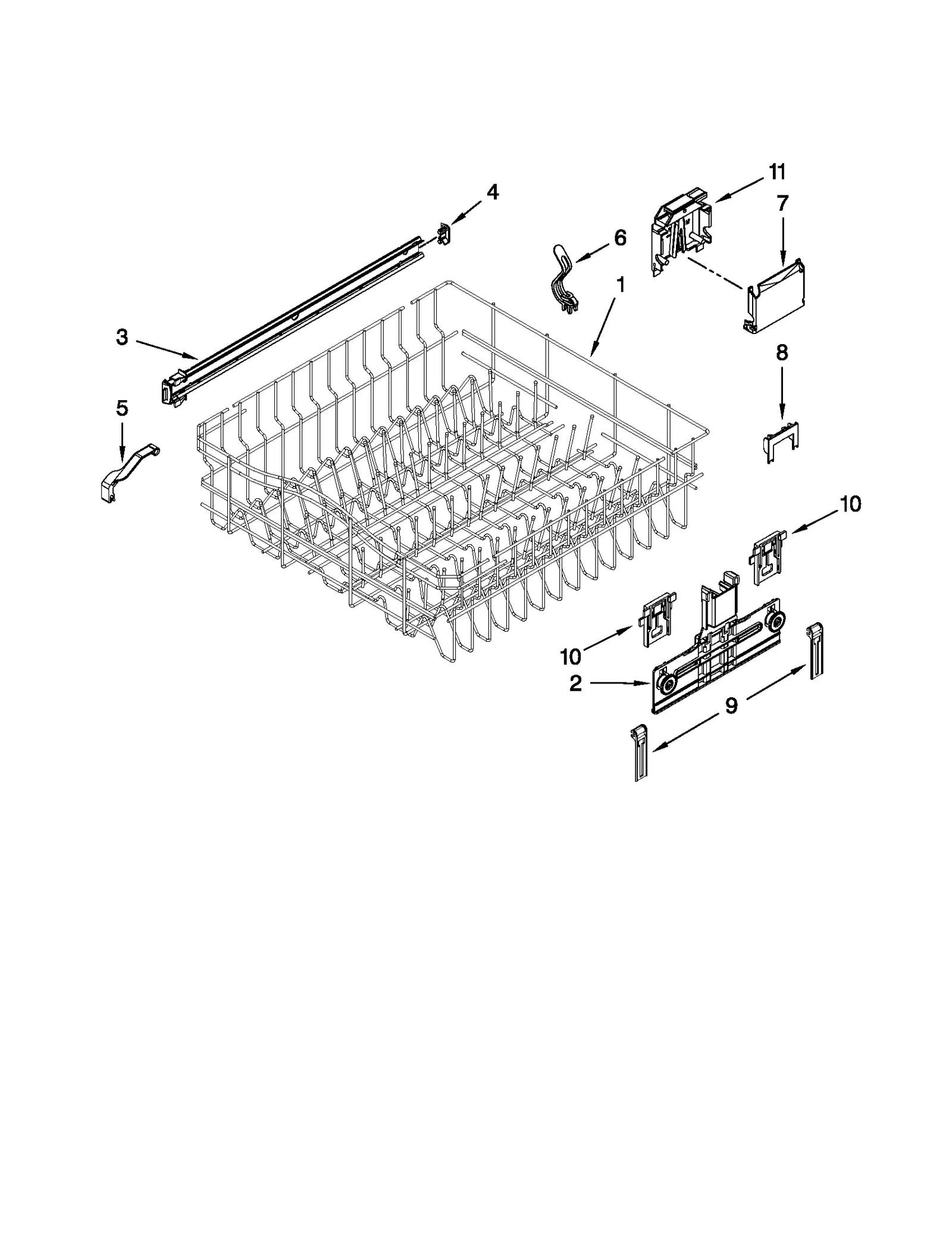 UPPER RACK AND TRACK PARTS