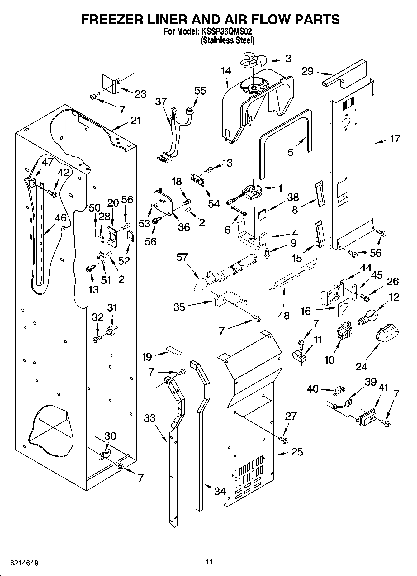 08 - FREEZER LINER AND AIR FLOW PARTS