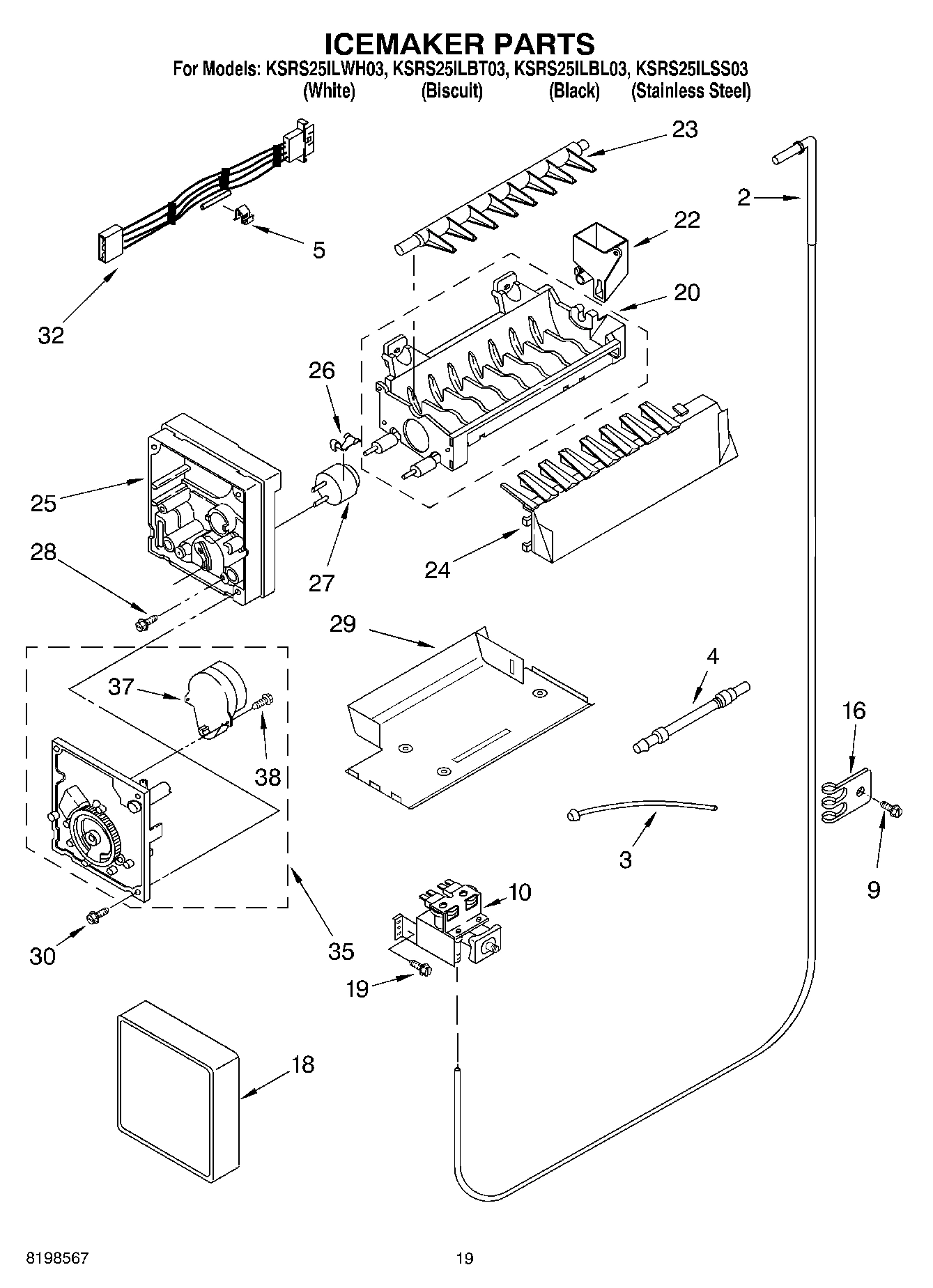 12 - ICEMAKER PARTS, PARTS NOT ILLUSTRATED