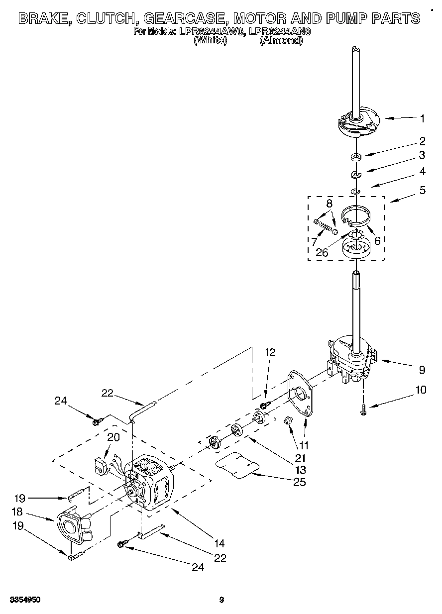 09 - BRAKE, CLUTCH, GEARCASE, MOTOR AND PUMP