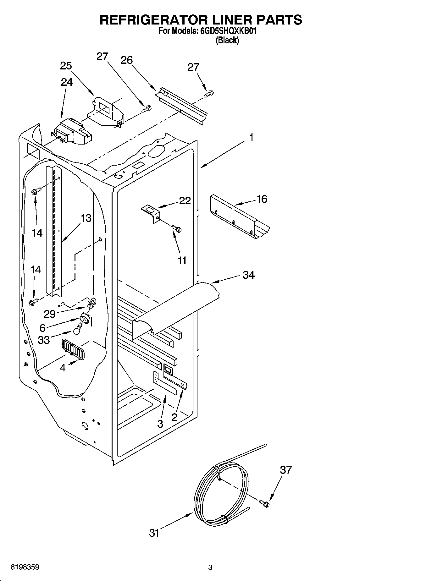 02 - REFRIGERATOR LINER PARTS