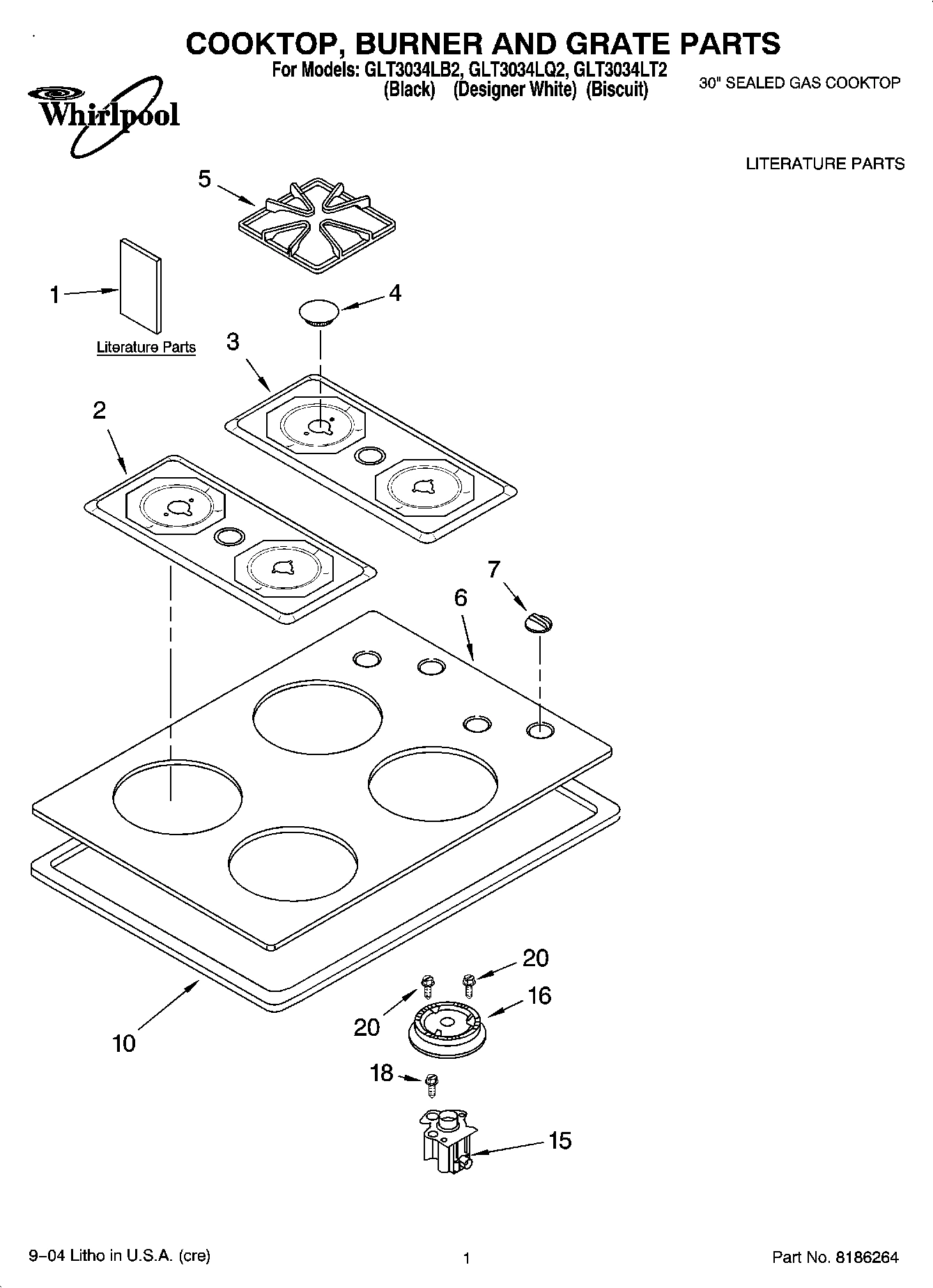 01 - COOKTOP, BURNER AND GRATE PARTS