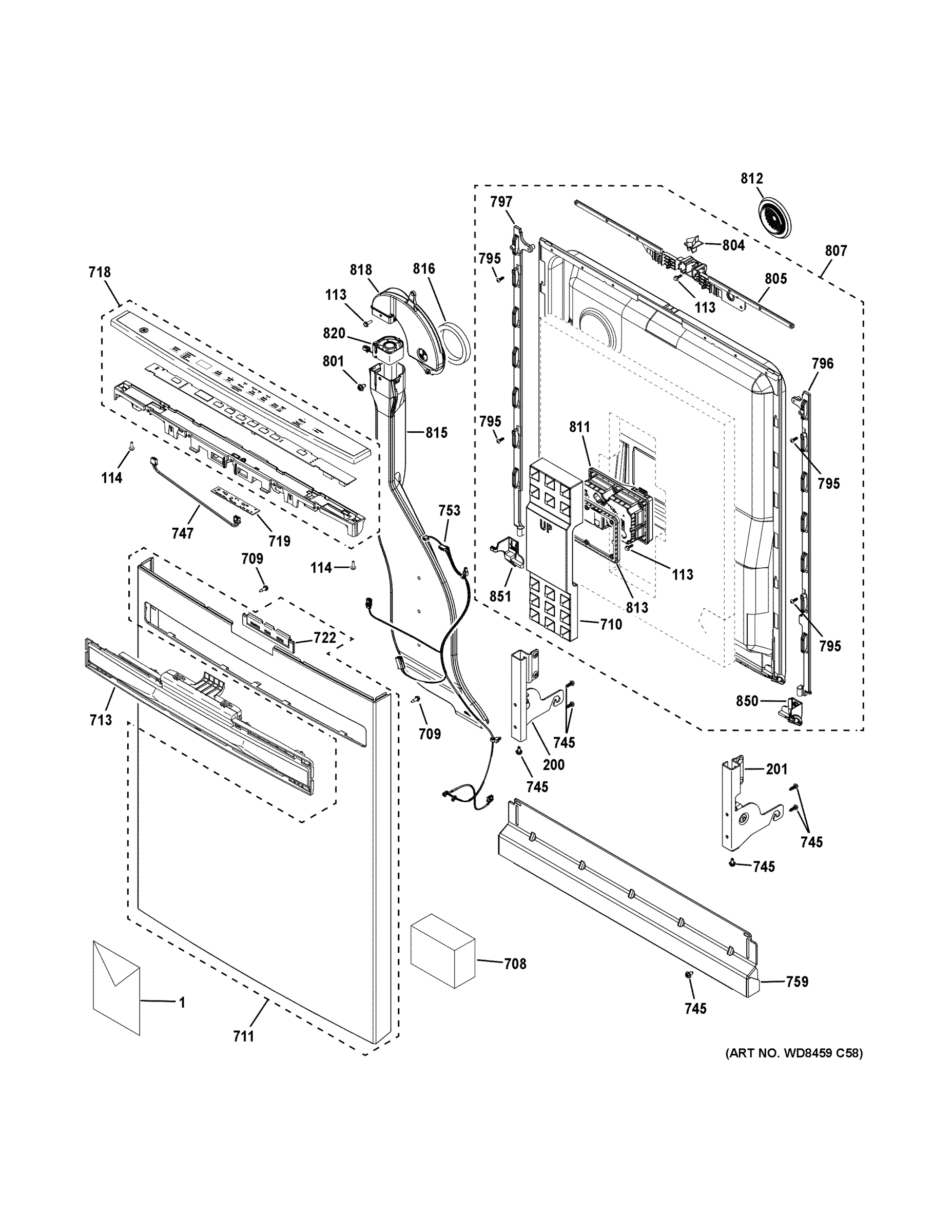 ESCUTCHEON & DOOR ASSEMBLY