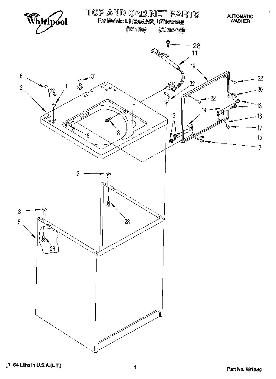 01 - TOP AND CABINET, LIT/OPTIONAL