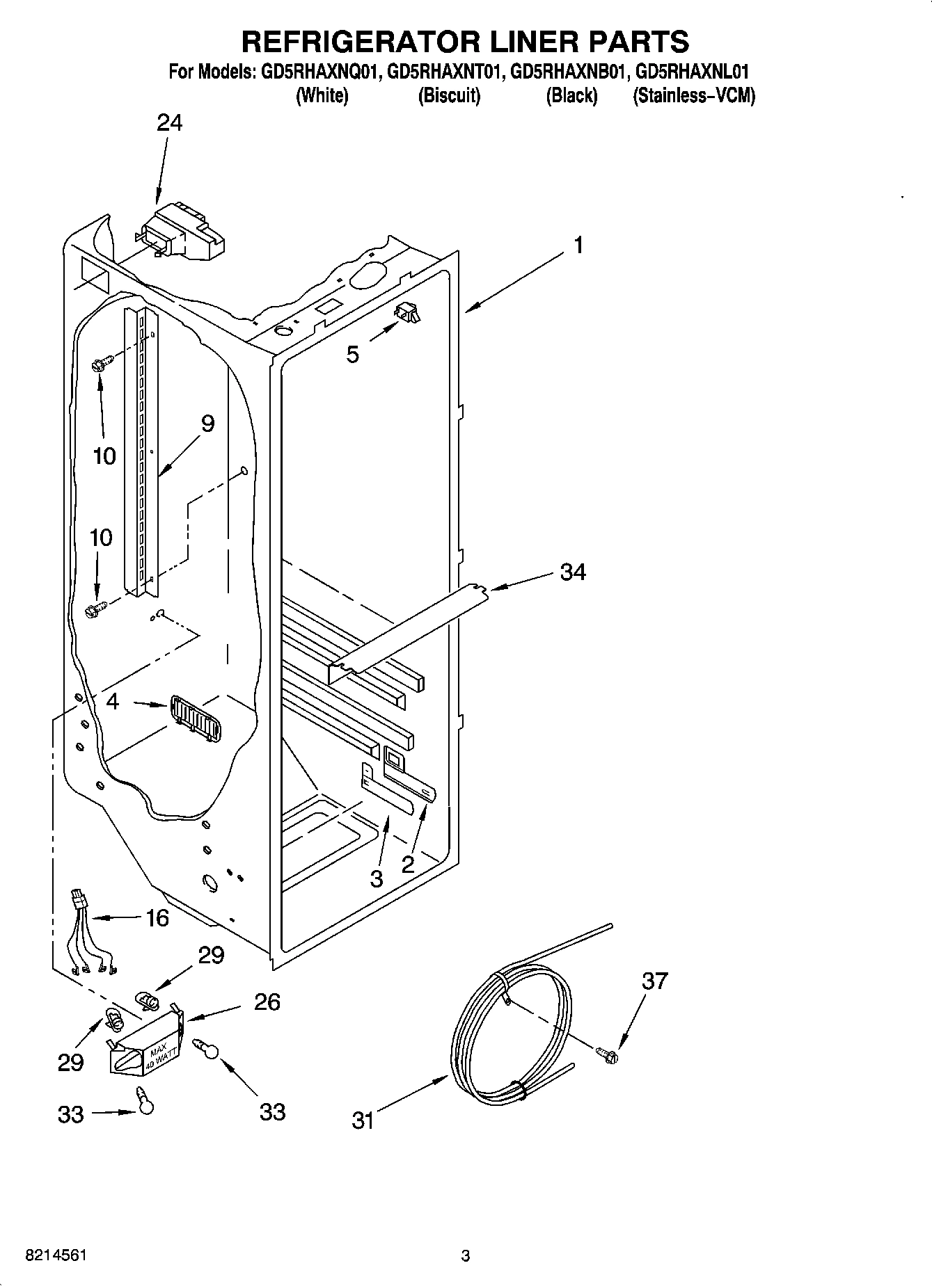 02 - REFRIGERATOR LINER PARTS