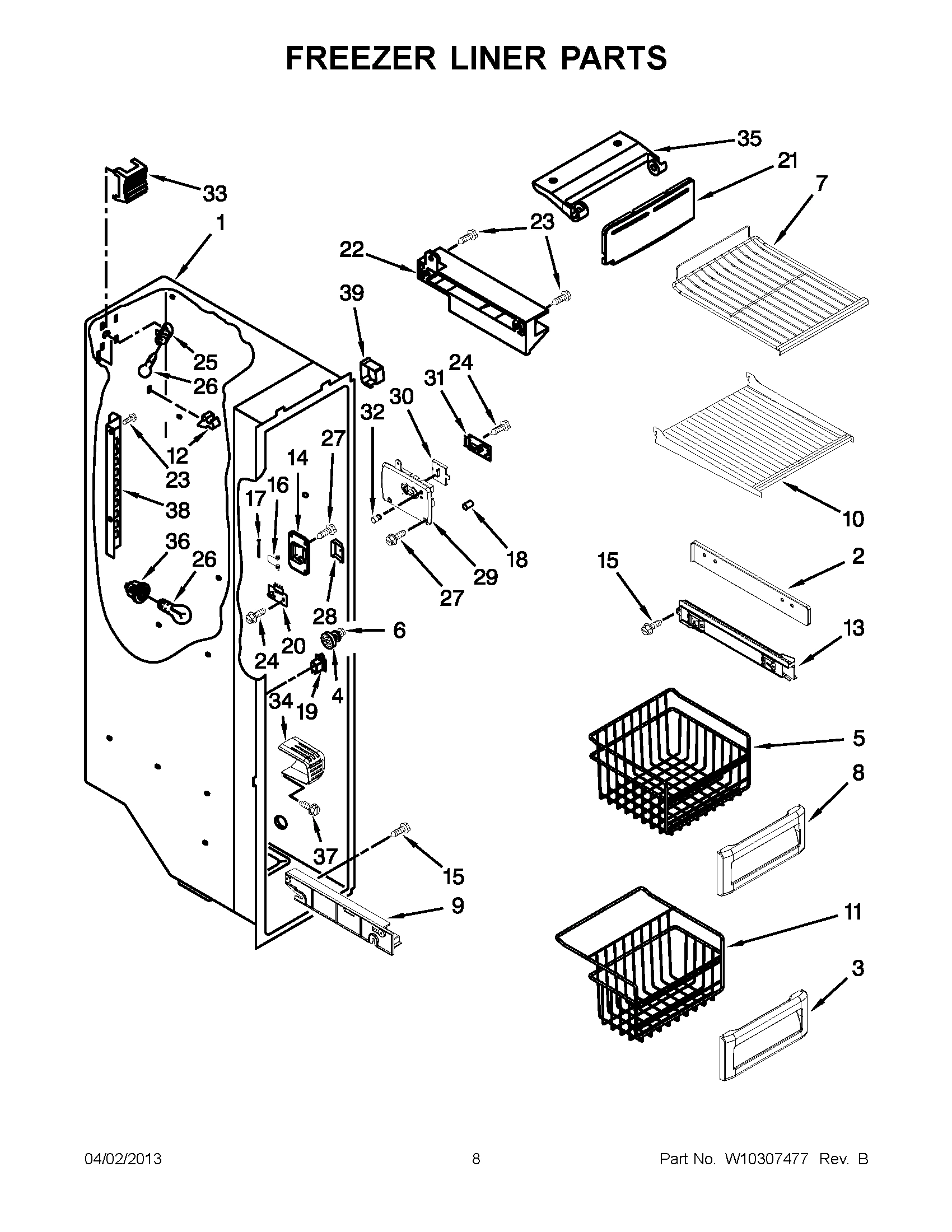 04 - FREEZER LINER PARTS