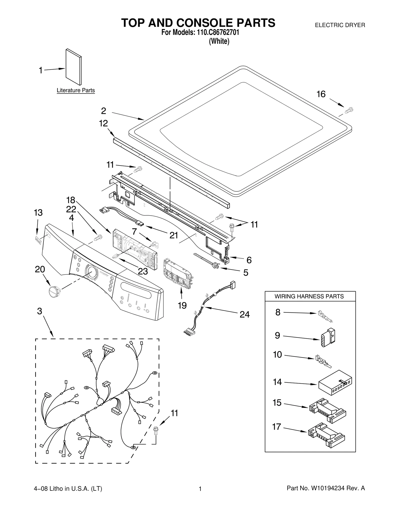 TOP AND CONSOLE PARTS