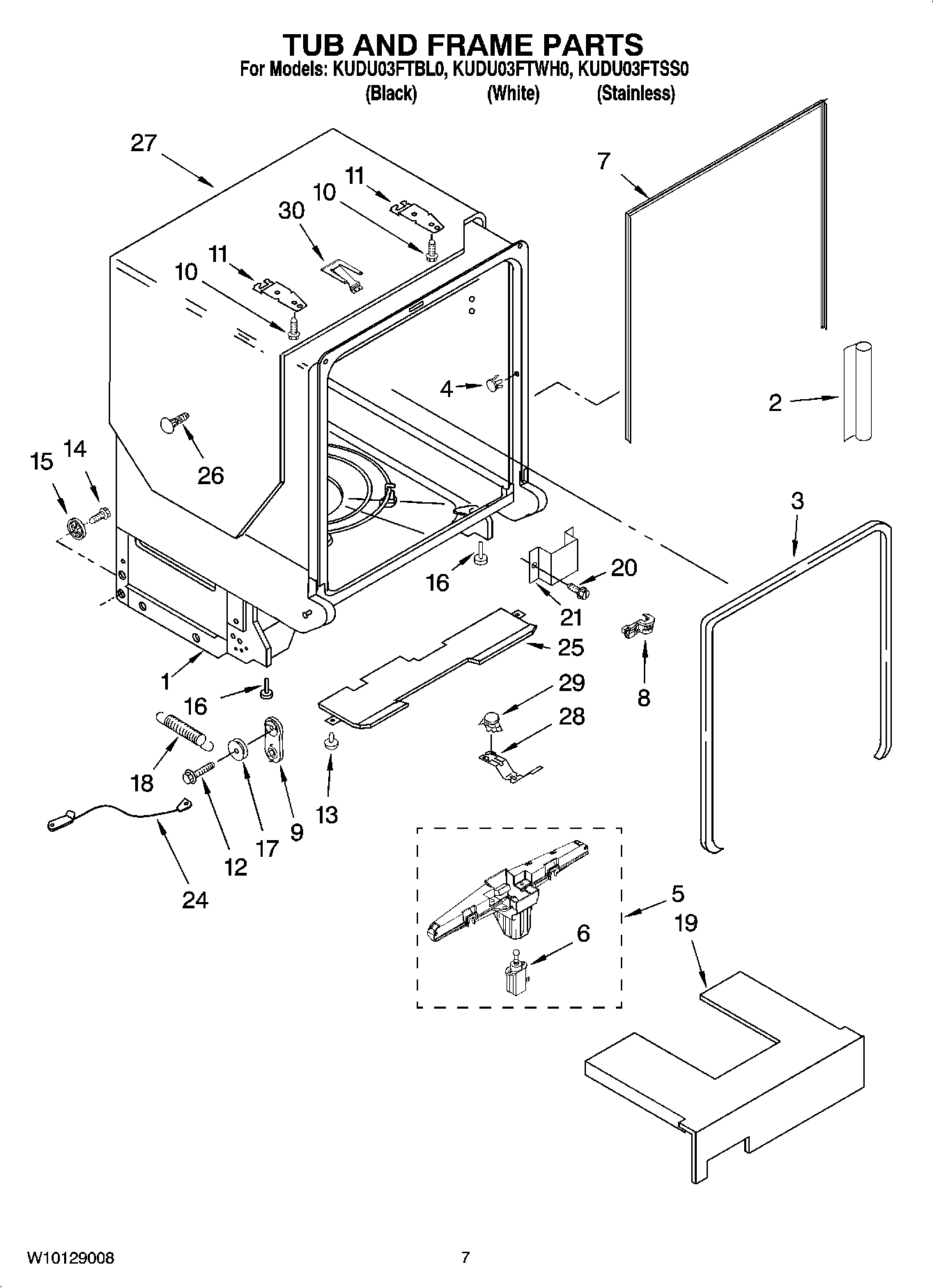 07 - TUB AND FRAME PARTS