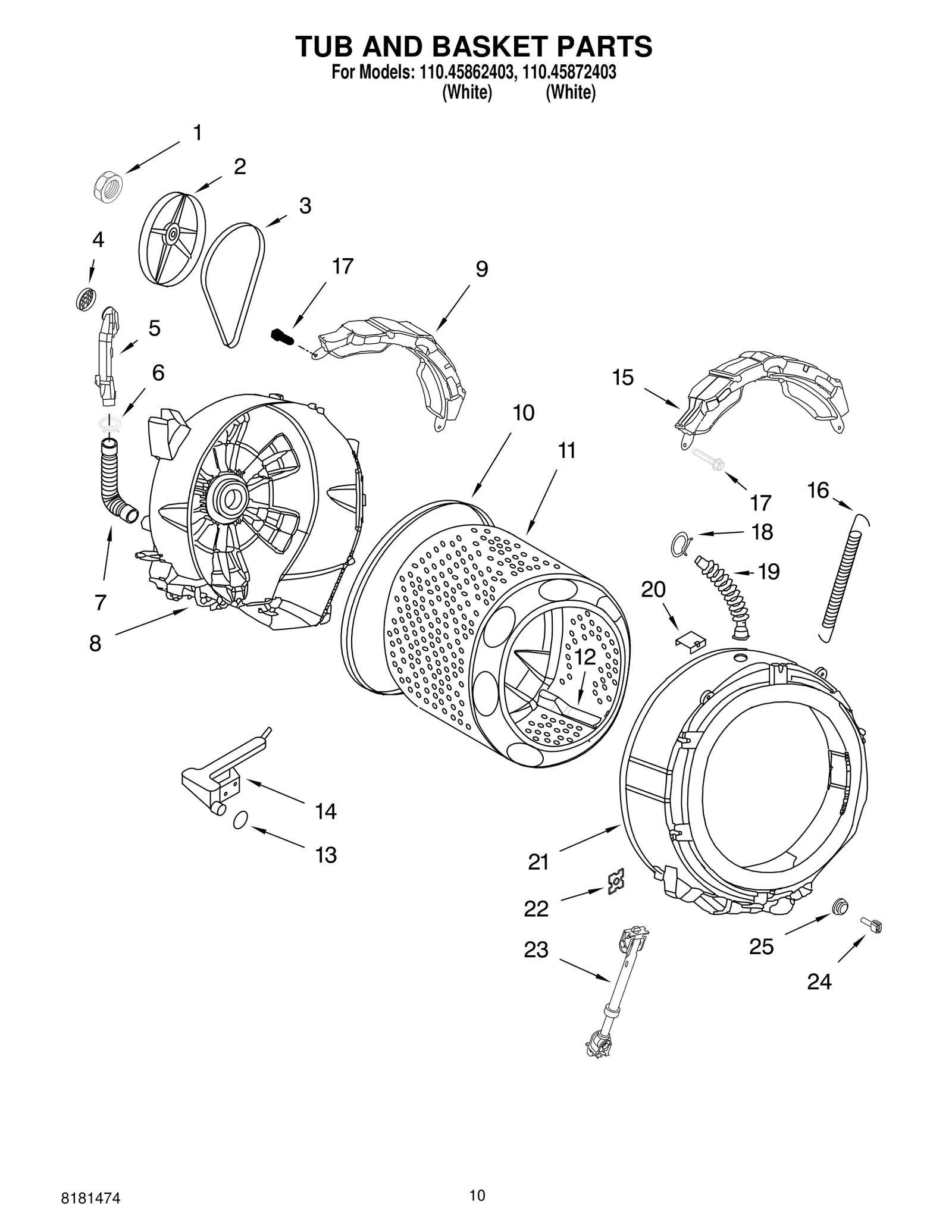 TUB AND BASKET PARTS