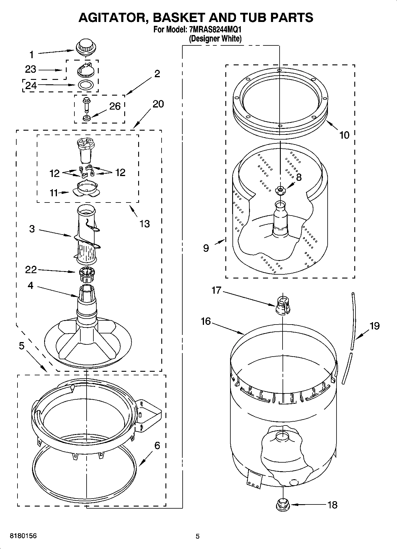 03 - AGITATOR, BASKET AND TUB PARTS