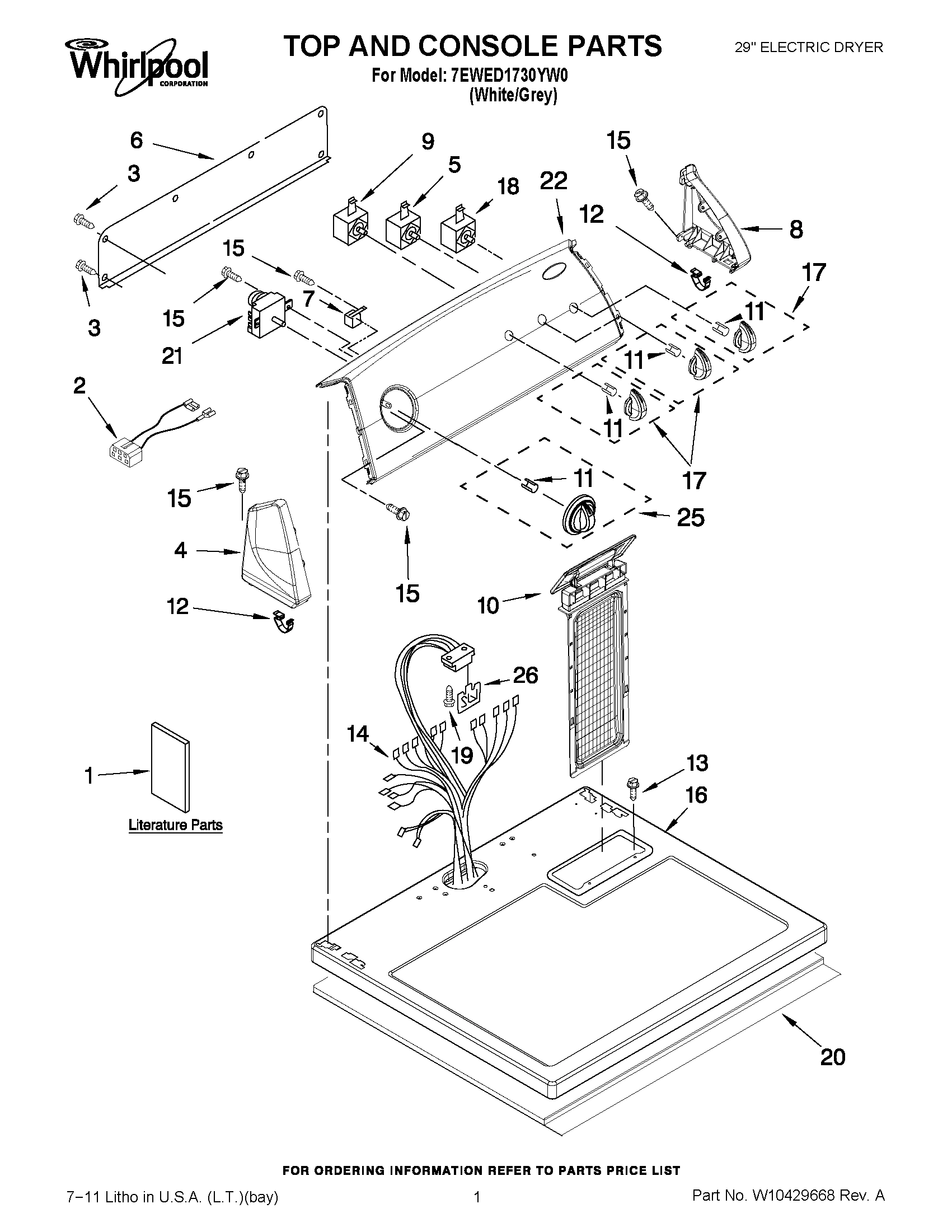 01 - TOP AND CONSOLE PARTS