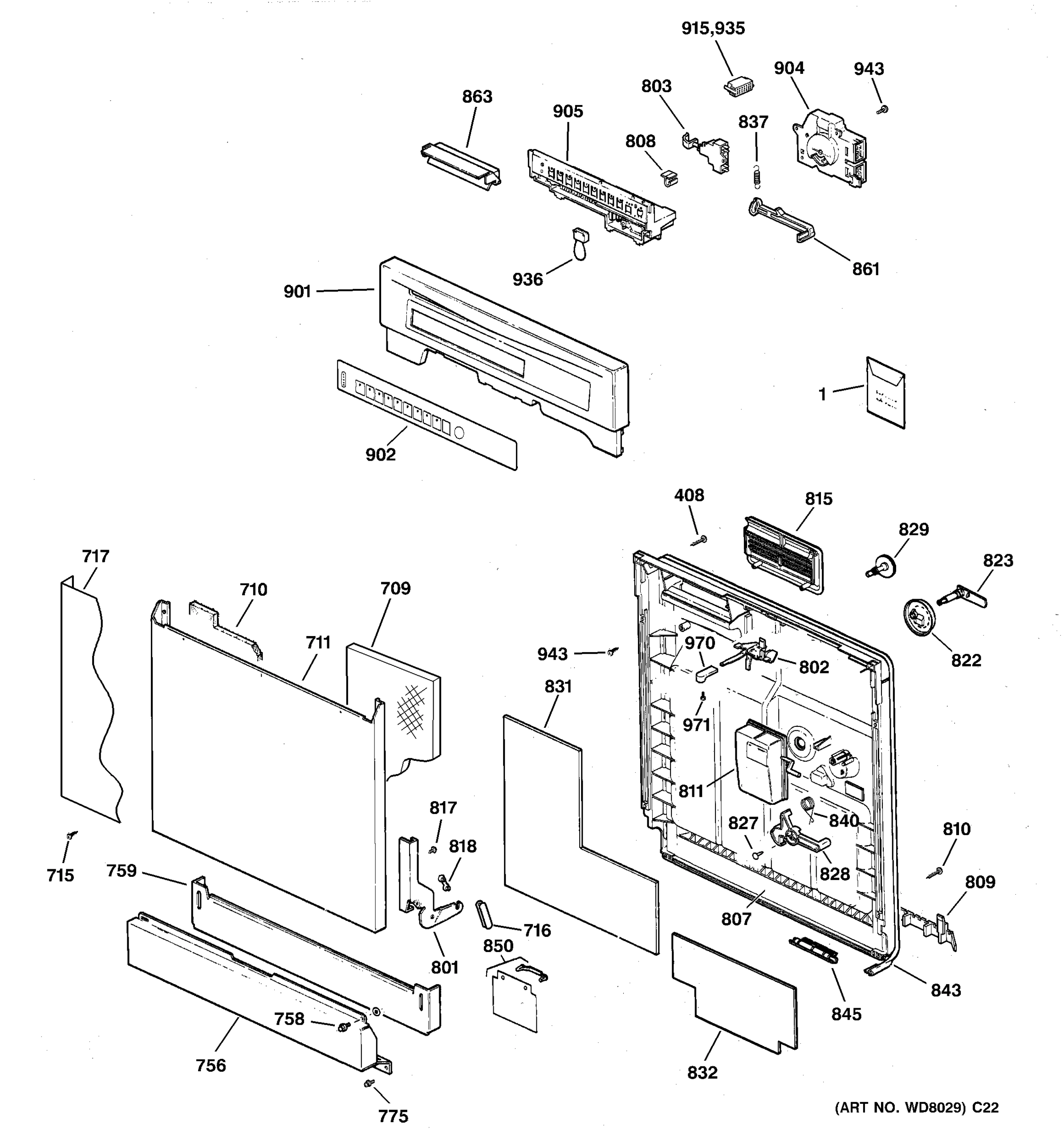 ESCUTCHEON & DOOR ASSEMBLY
