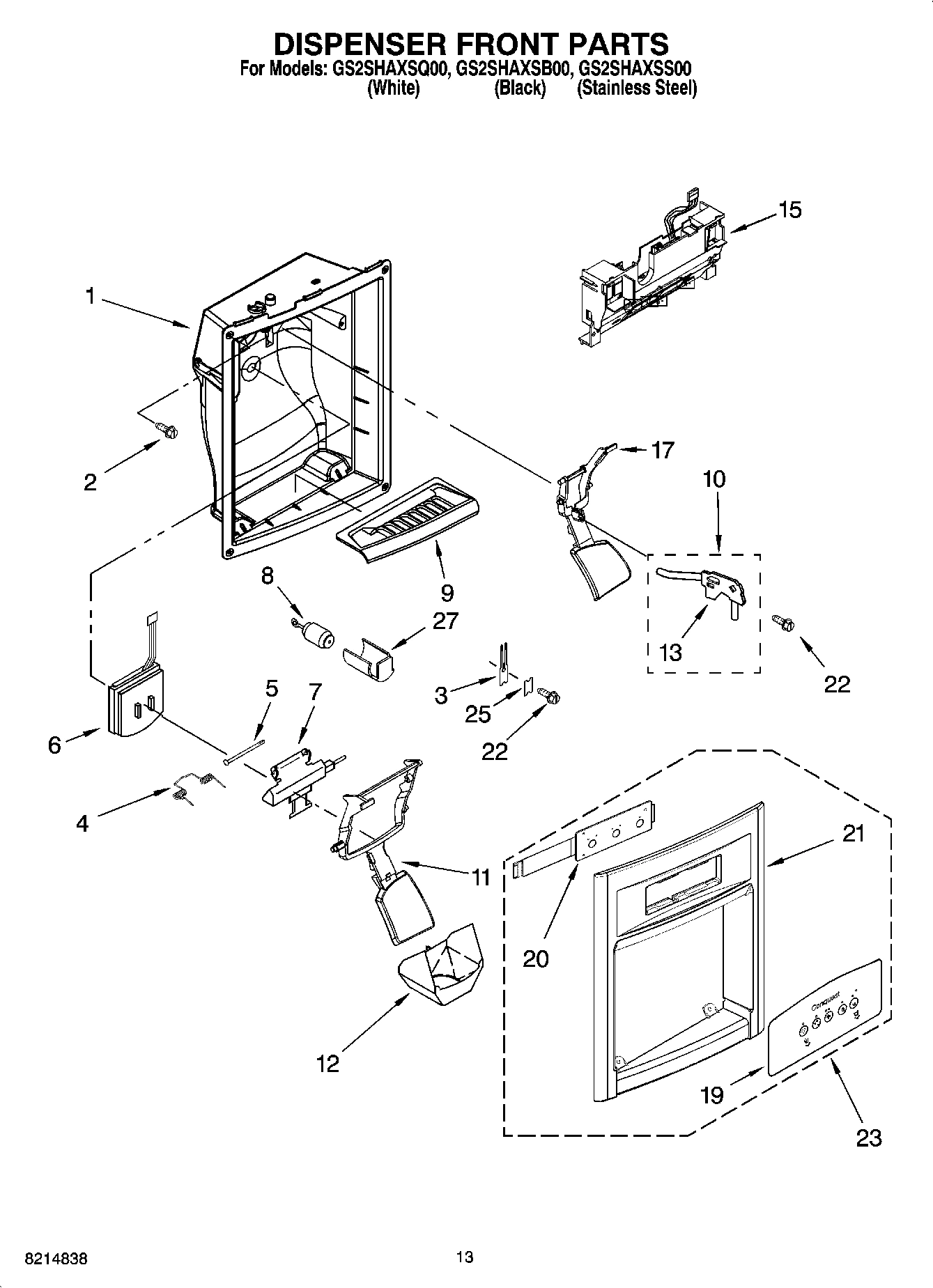 08 - DISPENSER FRONT PARTS