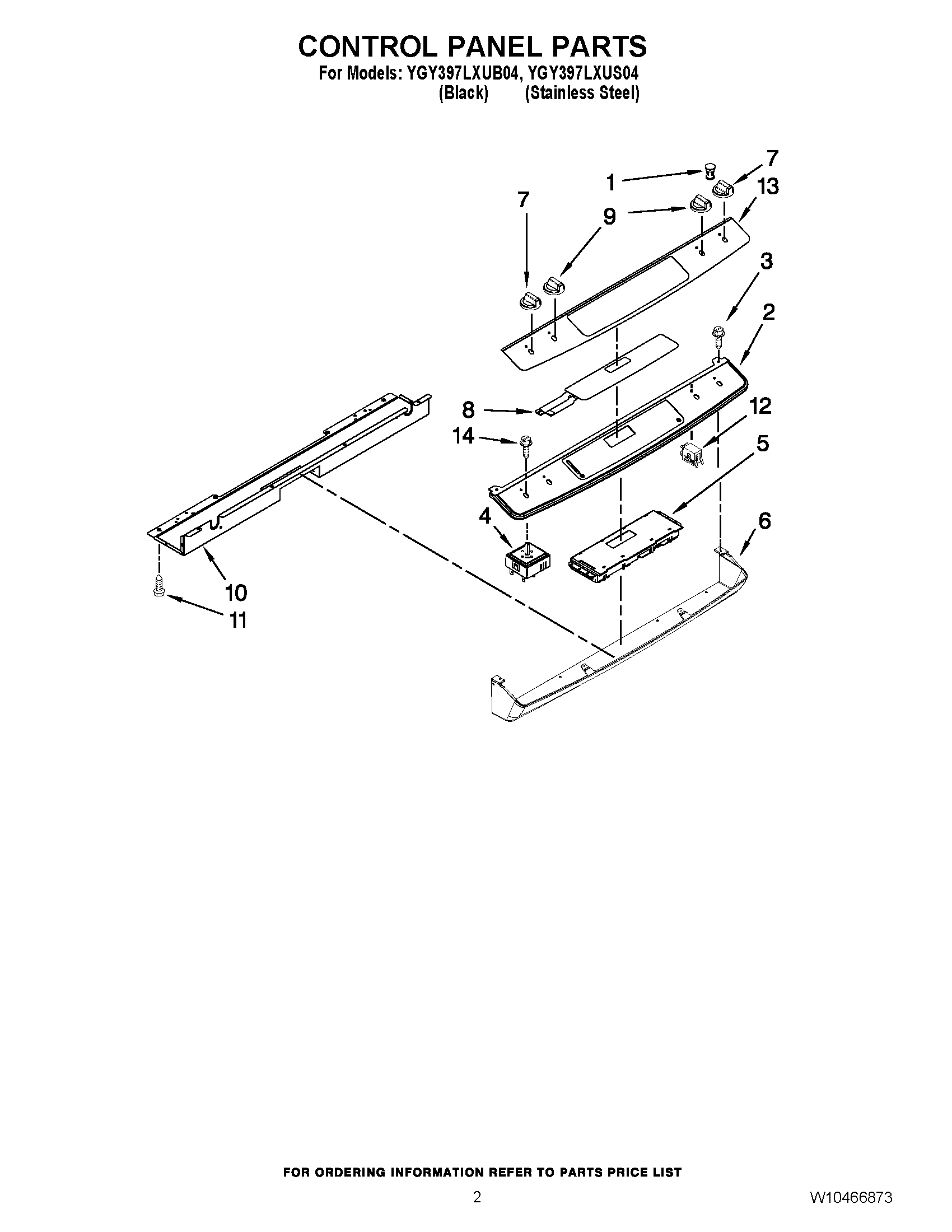 02 - CONTROL PANEL PARTS