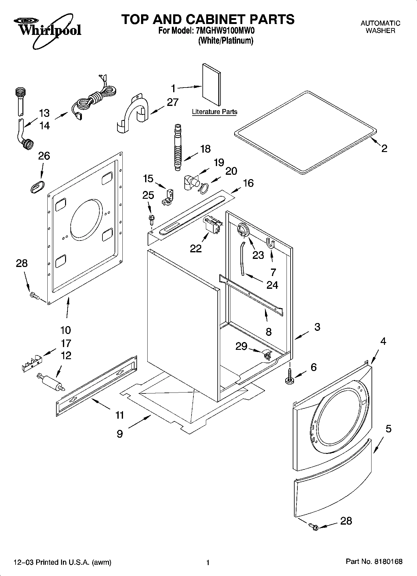 01 - TOP AND CABINET PARTS
