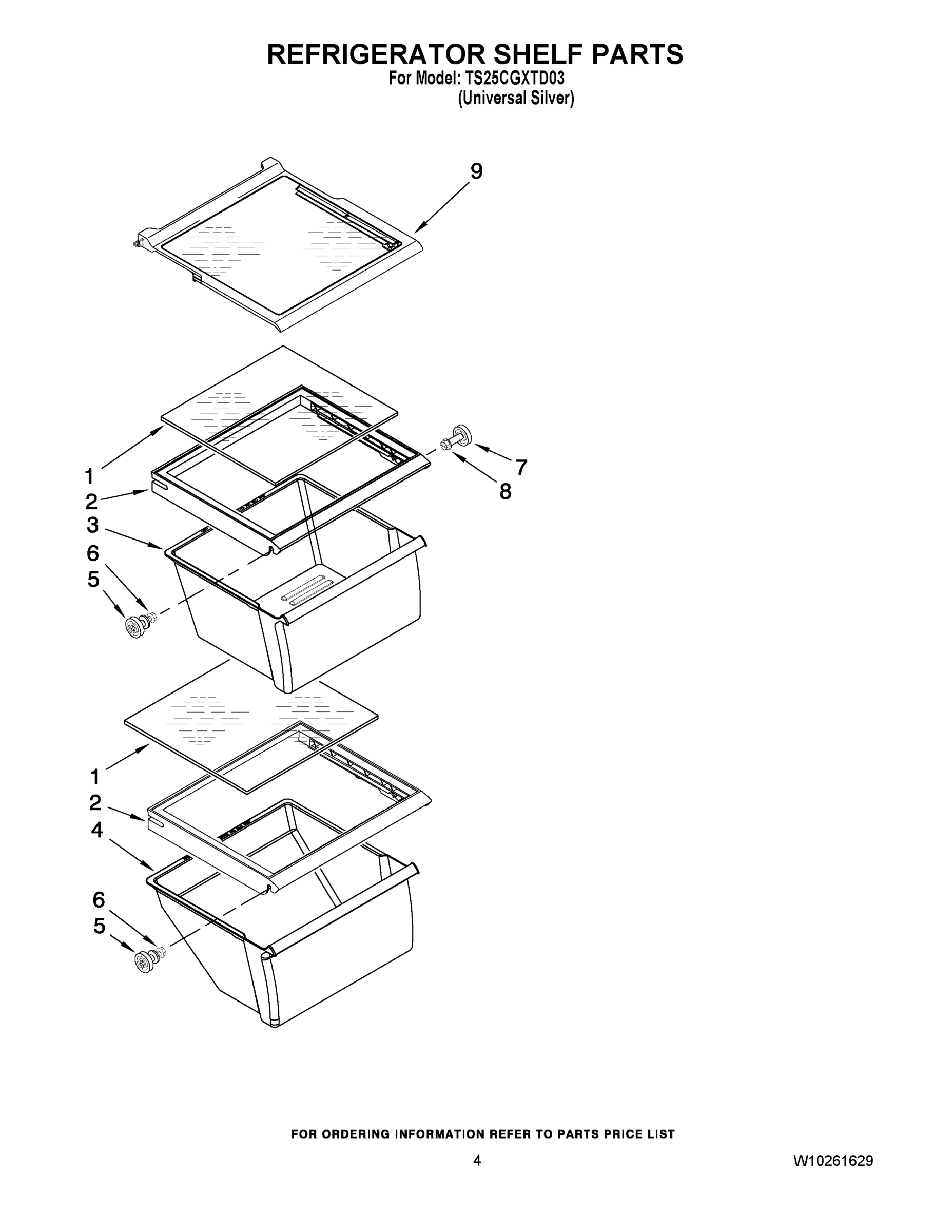 03 - REFRIGERATOR SHELF PARTS