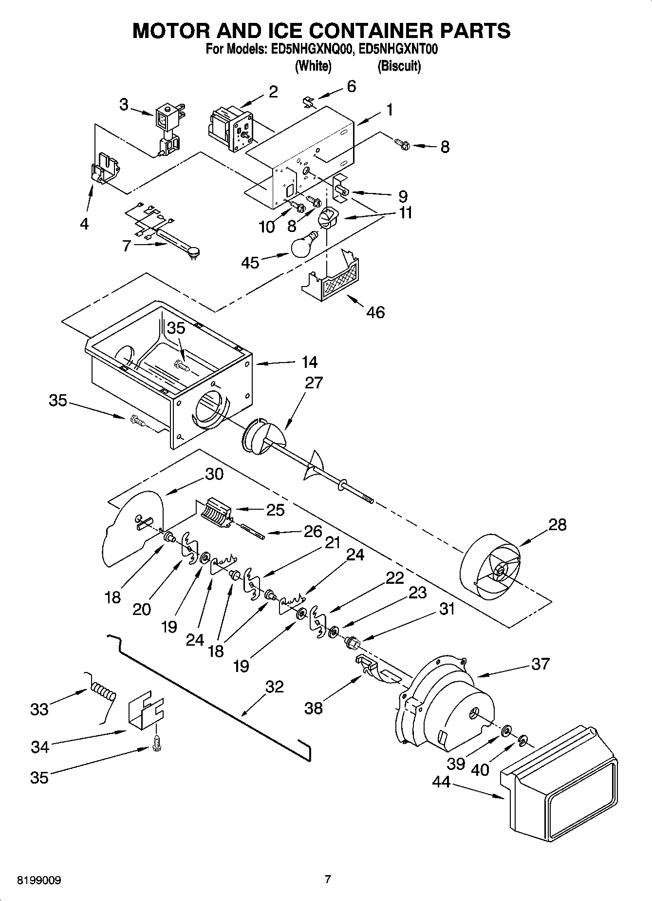 05 - MOTOR AND ICE CONTAINER PARTS