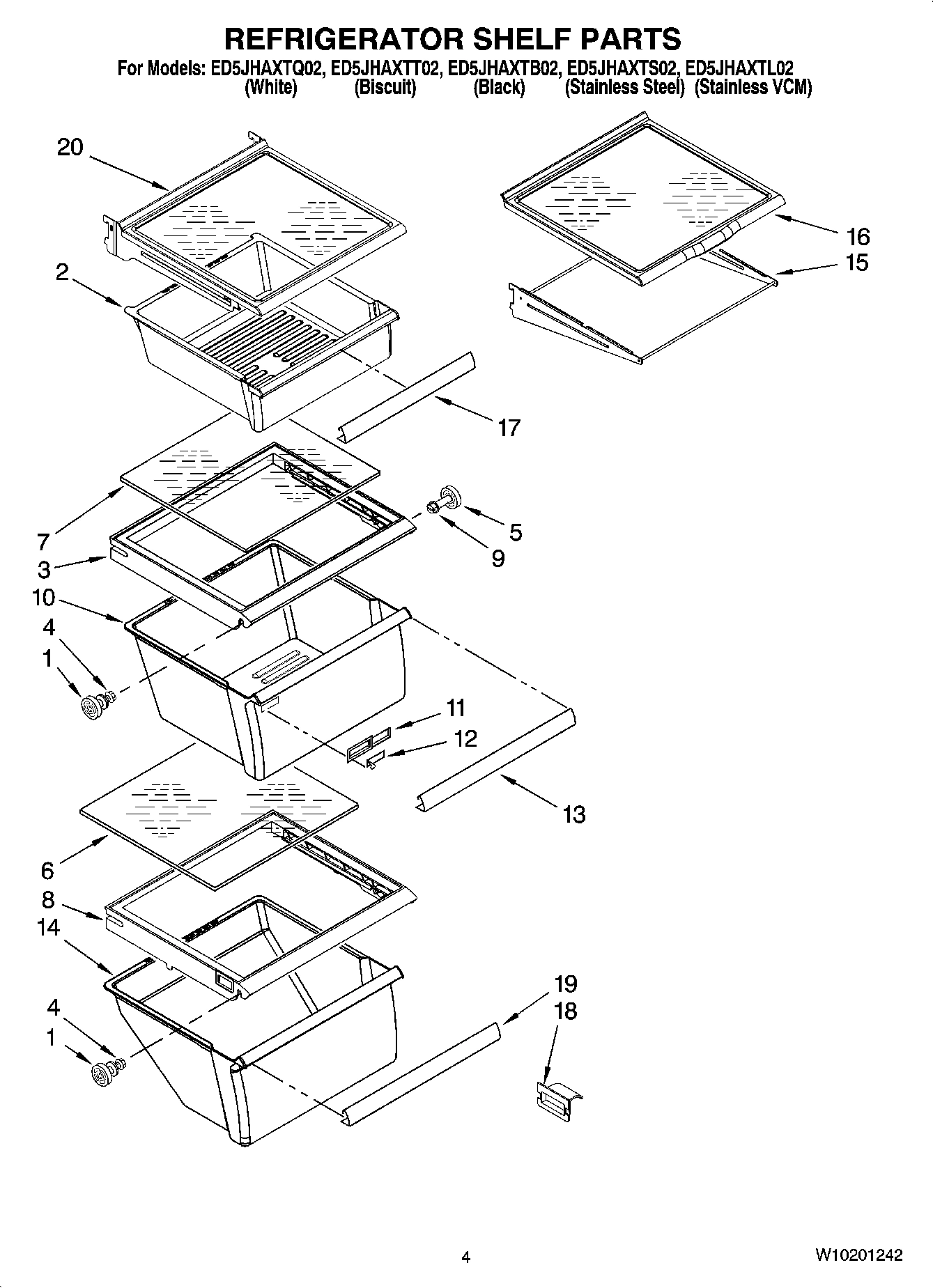 03 - REFRIGERATOR SHELF PARTS