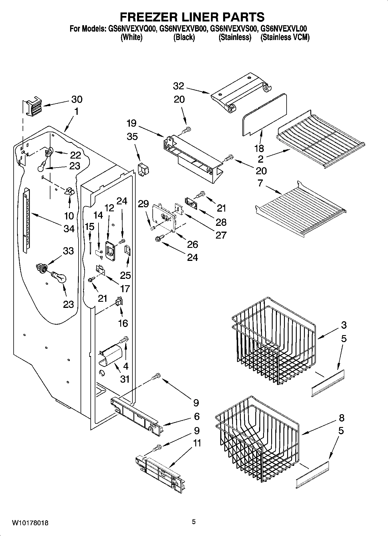 04 - FREEZER LINER PARTS