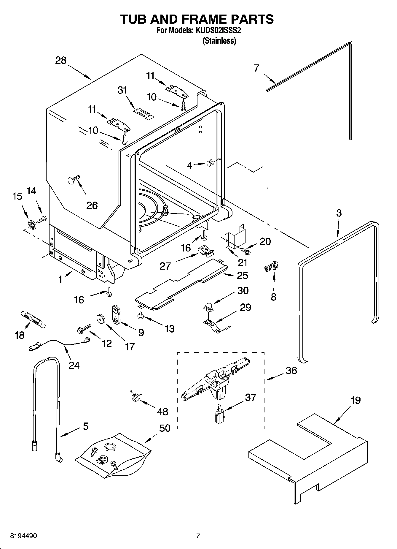 07 - TUB AND FRAME PARTS