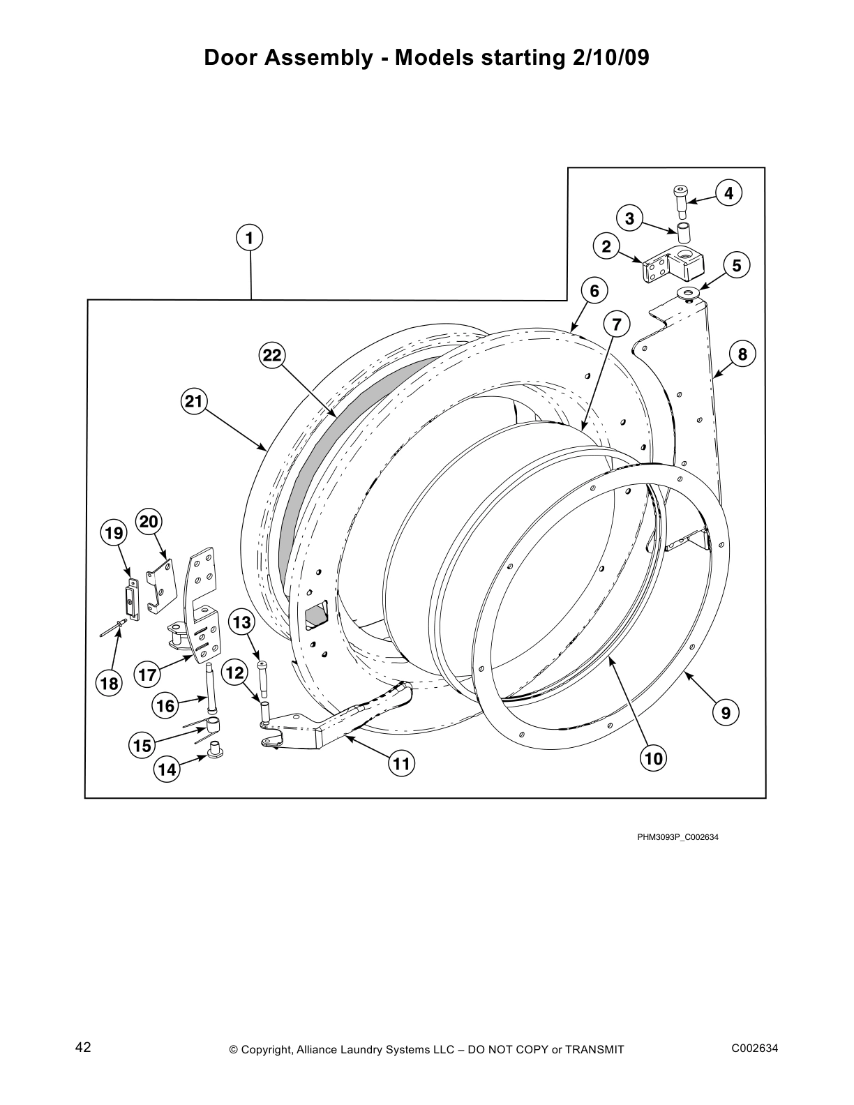 Door Assembly - Models starting 2/10/09
