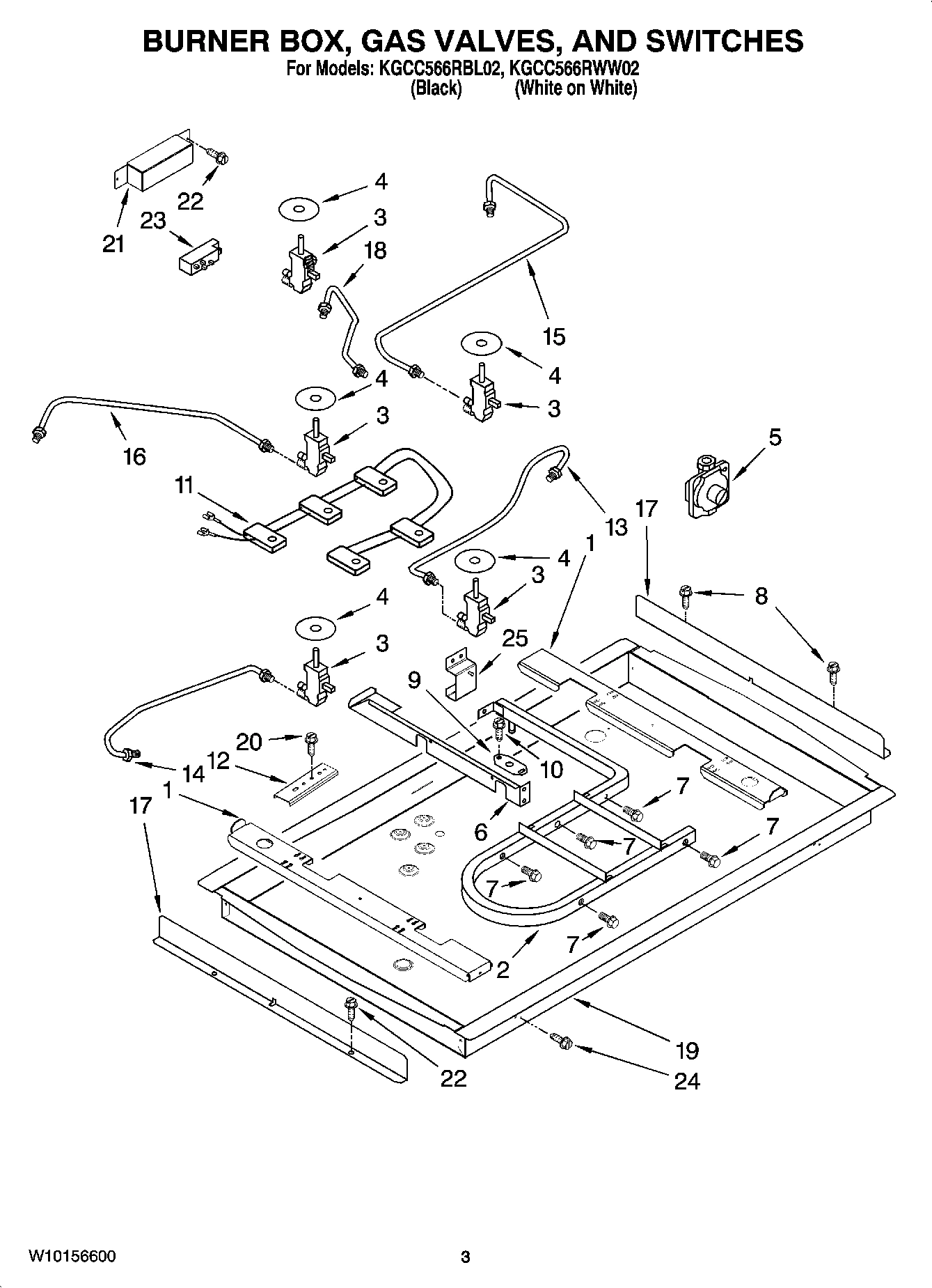 02 - BURNER BOX, GAS VALVES, AND SWITCHES, OPTIONAL PARTS