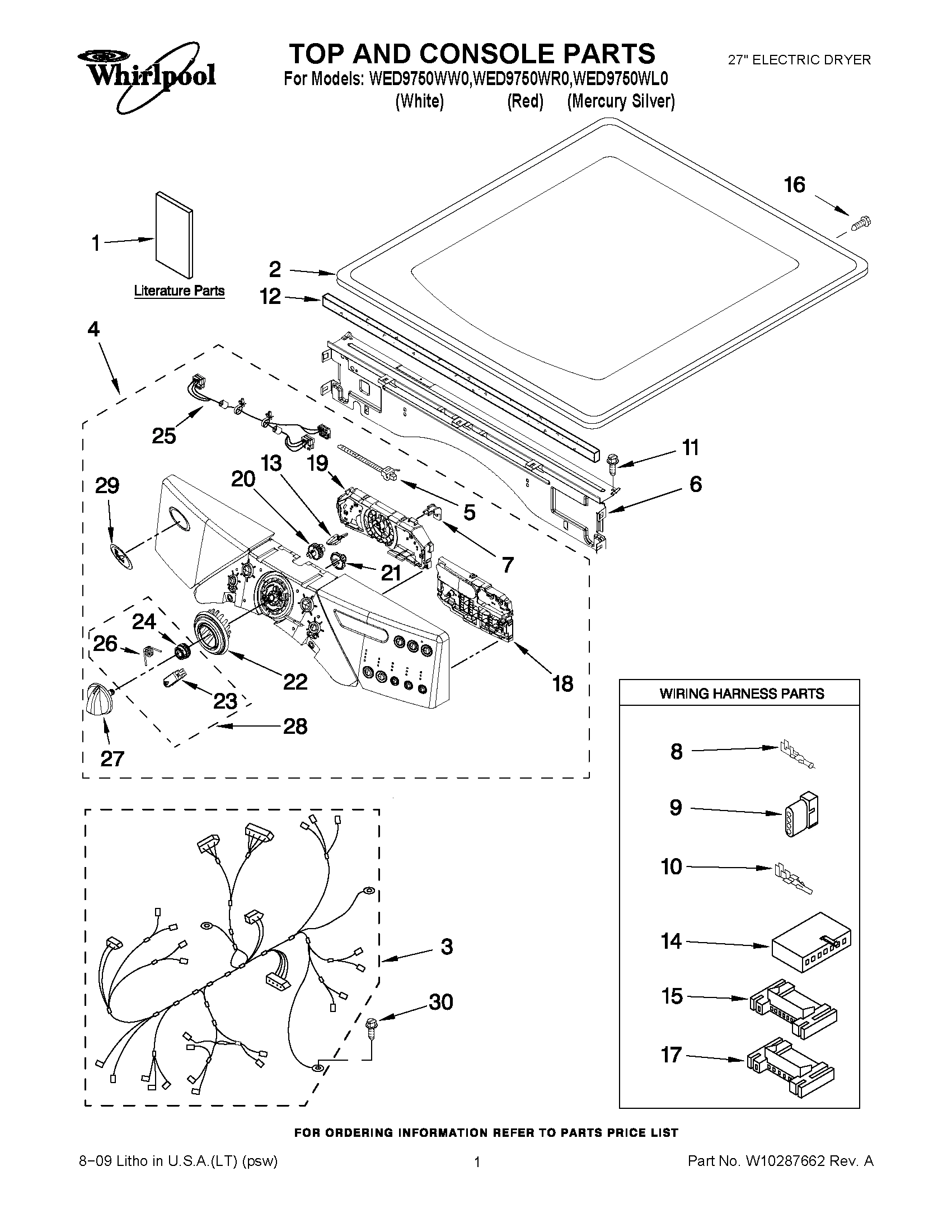 01 - TOP AND CONSOLE PARTS