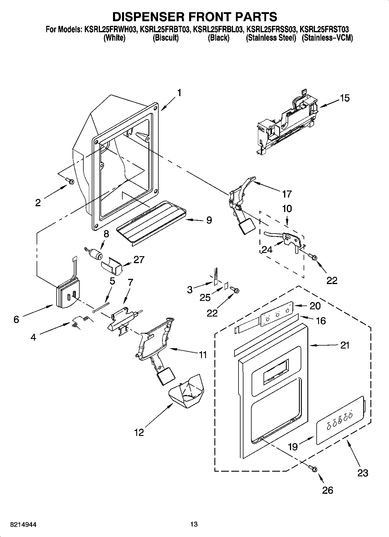 08 - DISPENSER FRONT PARTS
