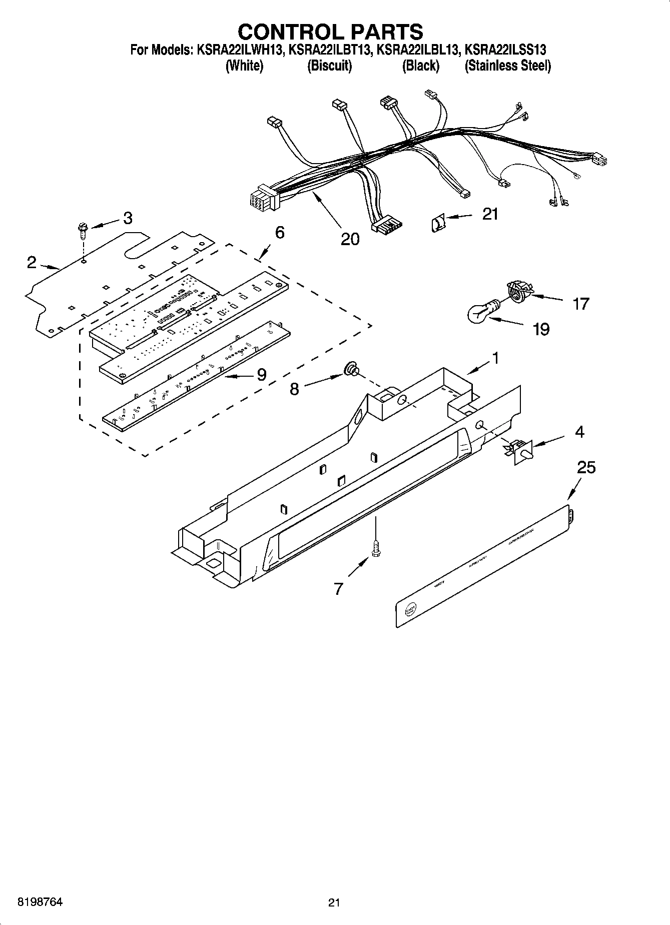 12 - CONTROL PARTS, PARTS NOT ILLUSTRATED