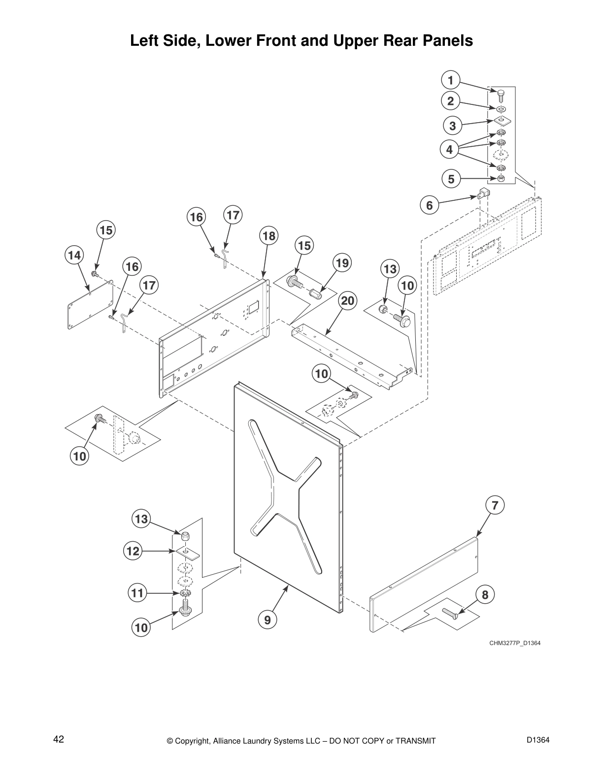 Left Side, Lower Front and Upper Rear Panels