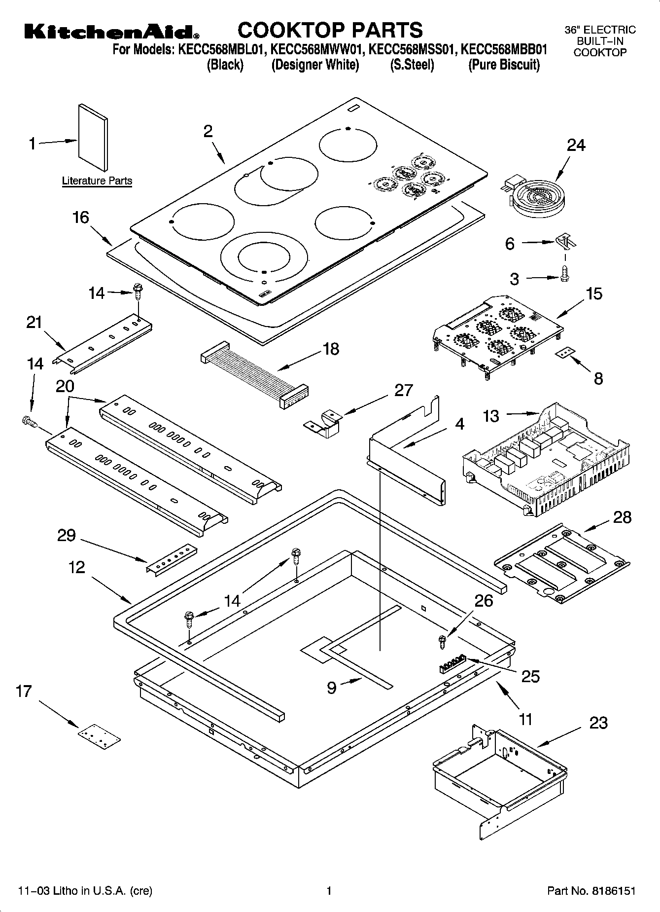 01 - COOKTOP PARTS, MISCELLANEOUS PARTS