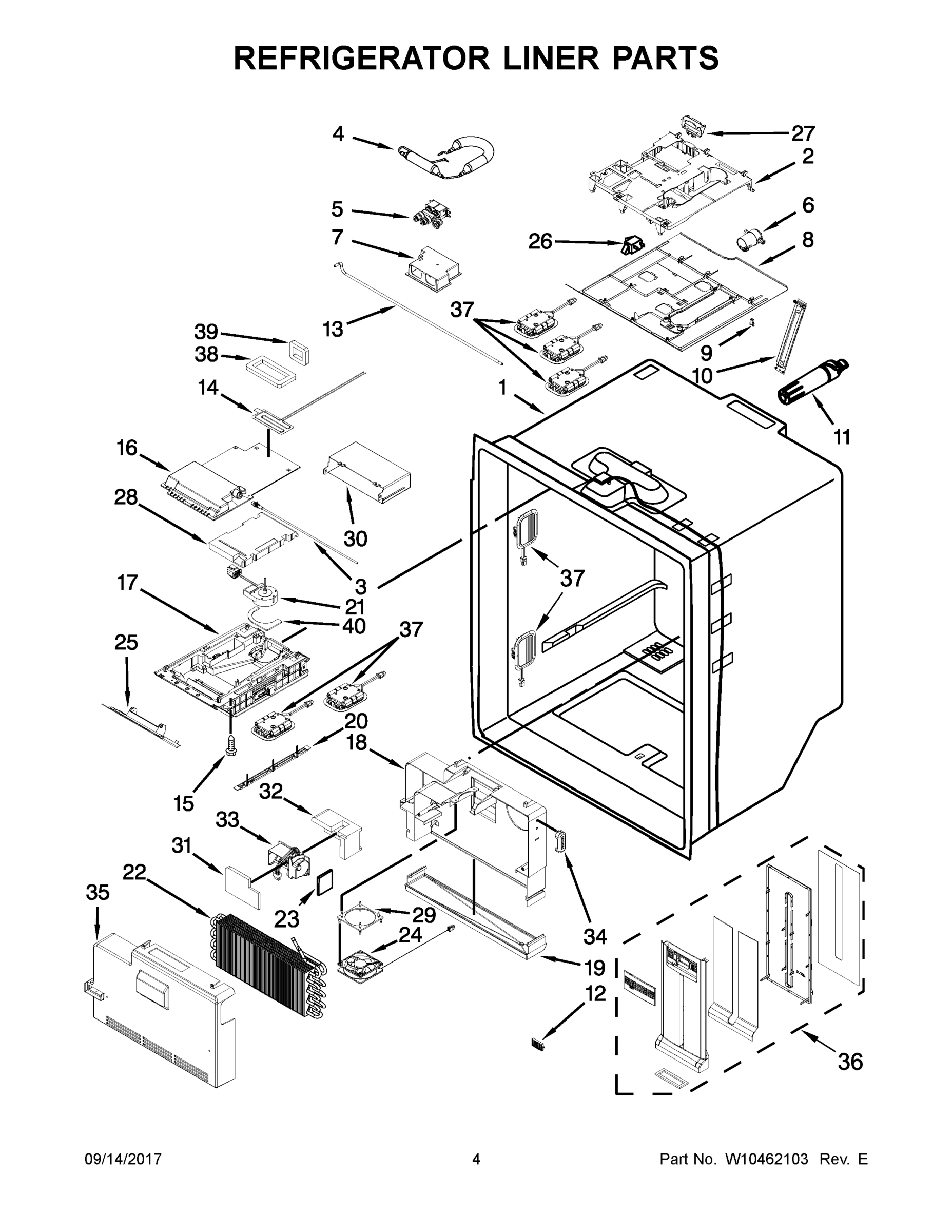 03 - REFRIGERATOR LINER PARTS