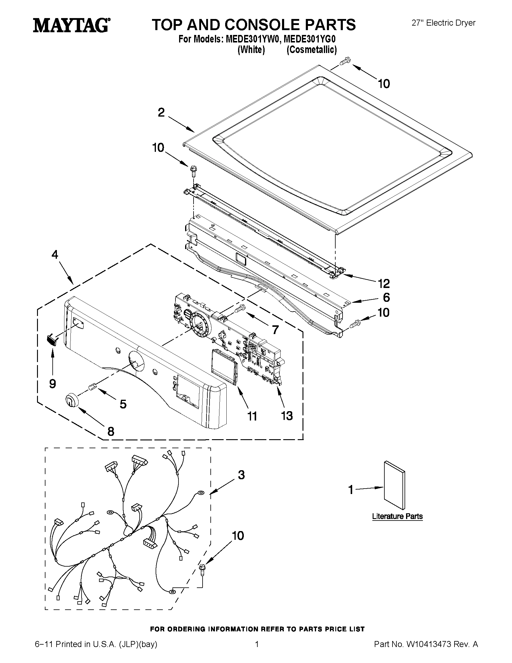 01 - TOP AND CONSOLE PARTS