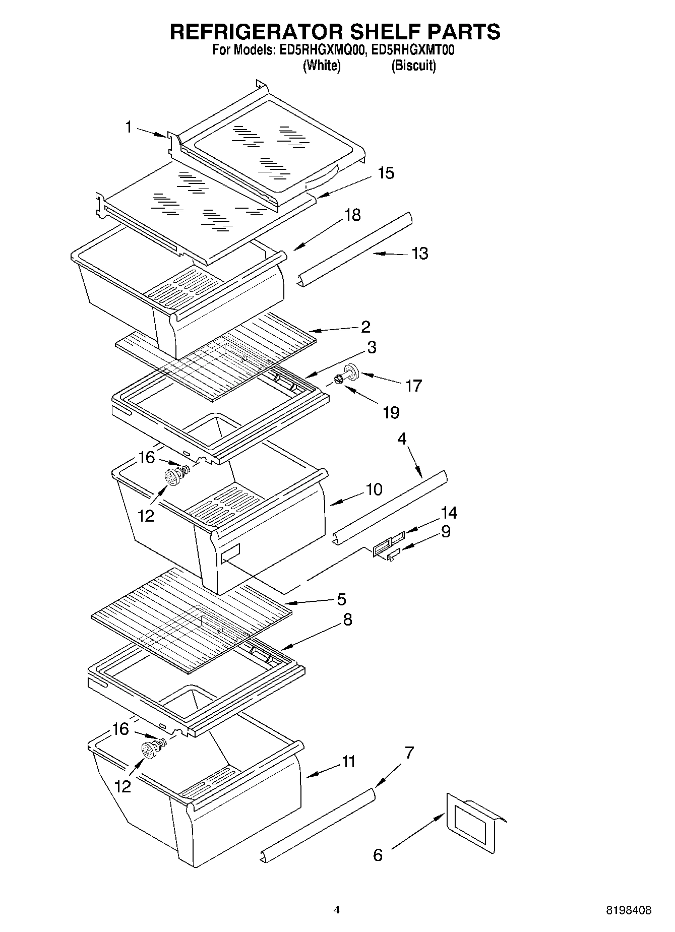 03 - REFRIGERATOR SHELF PARTS