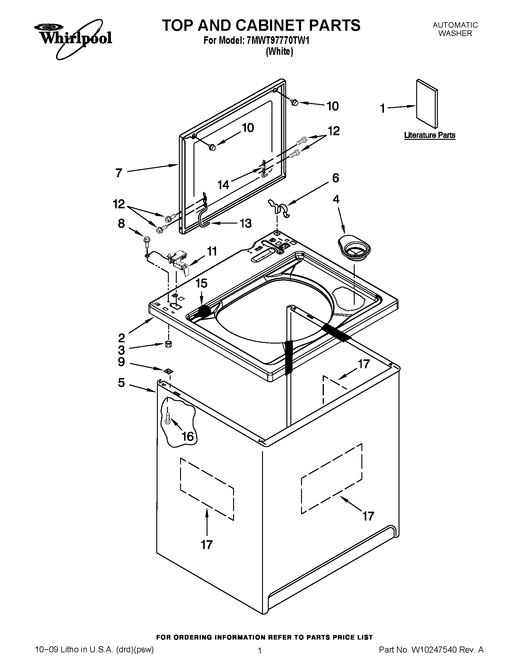 01 - TOP AND CABINET PARTS