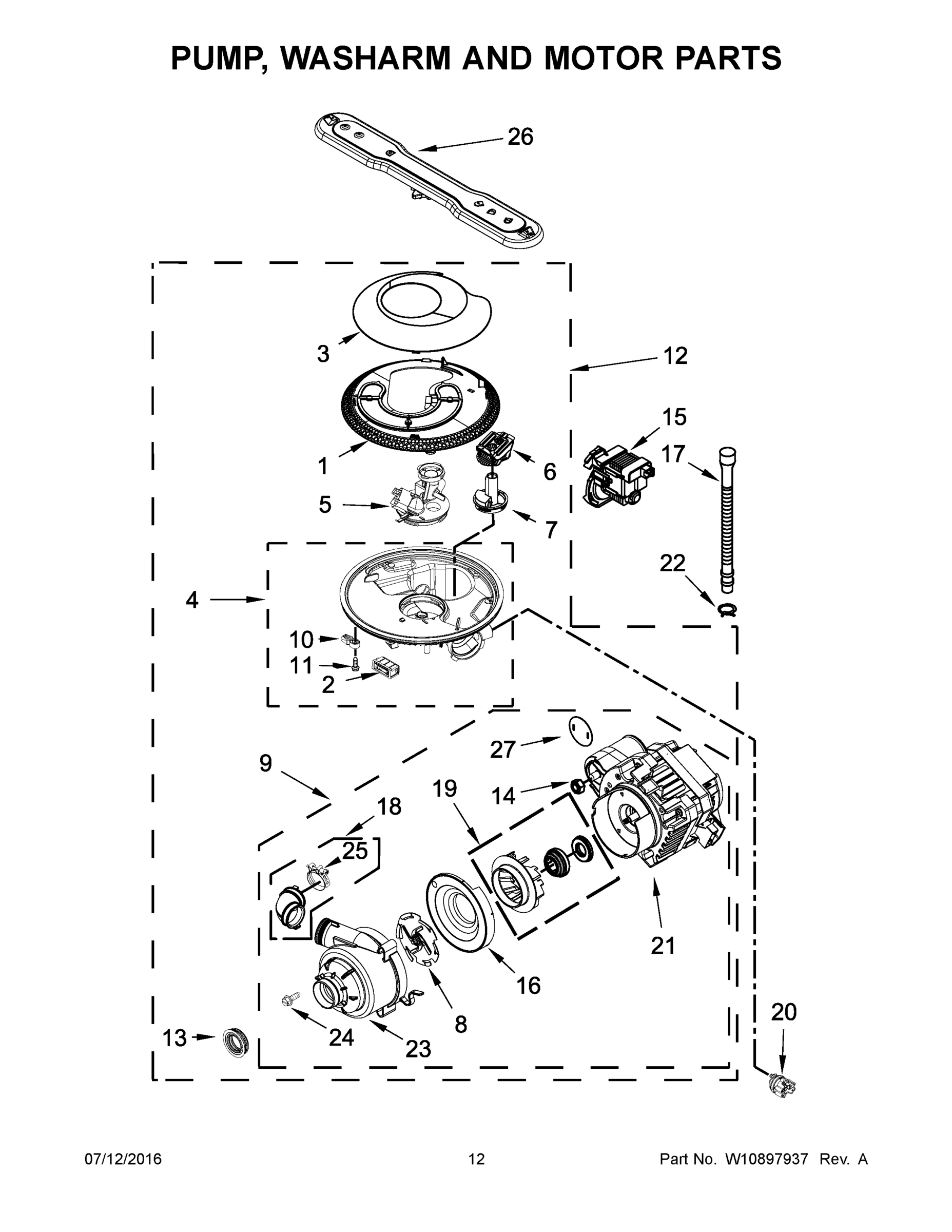 07 - PUMP, WASHARM AND MOTOR PARTS
