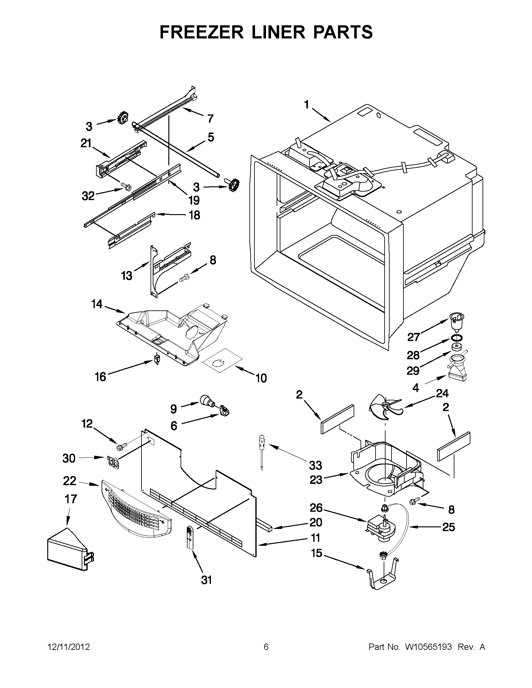 03 - FREEZER LINER PARTS