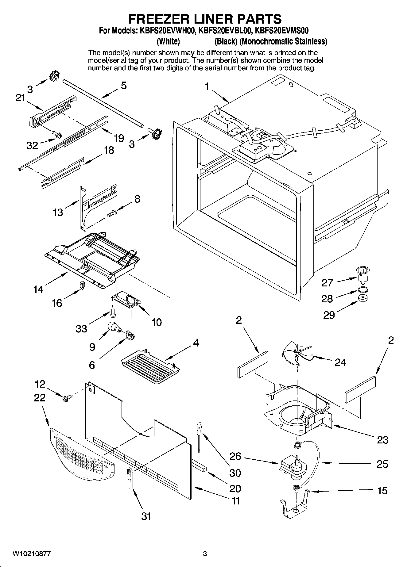 02 - FREEZER LINER PARTS
