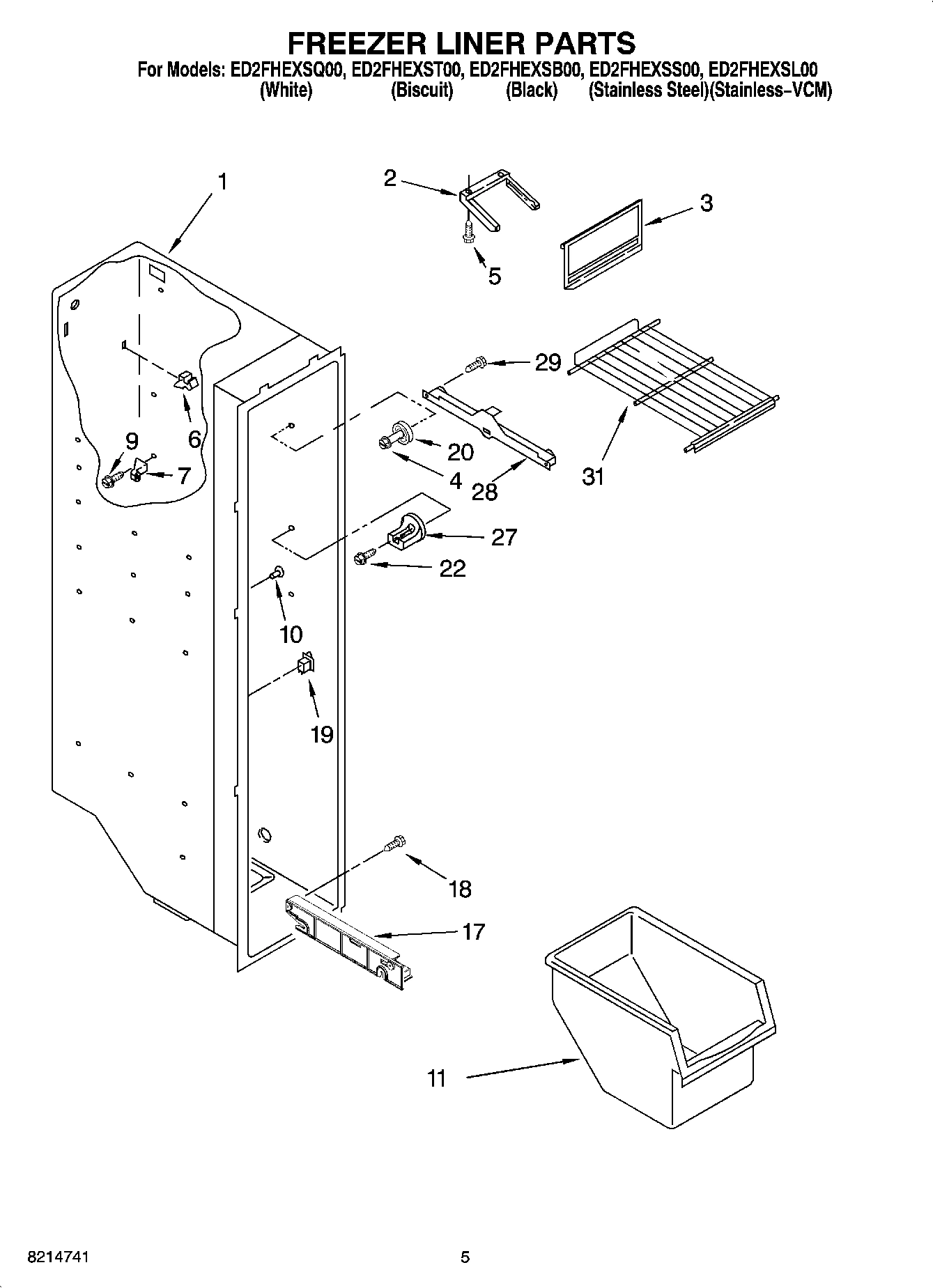 04 - FREEZER LINER PARTS