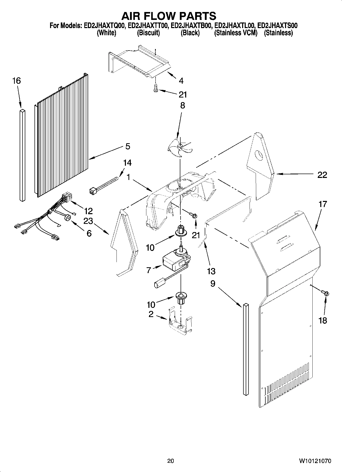 12 - AIR FLOW PARTS, OPTIONAL PARTS (NOT INCLUDED)