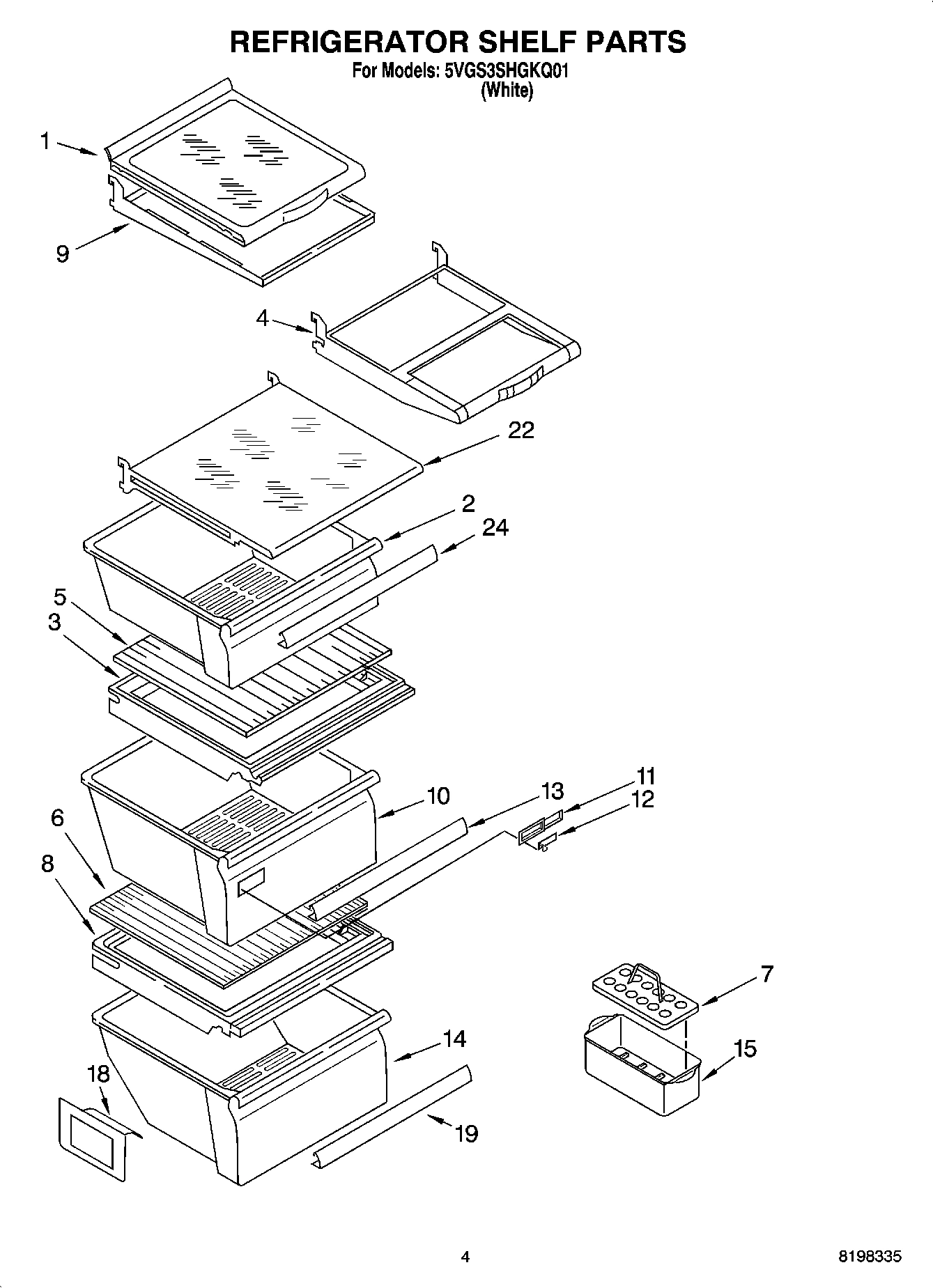 03 - REFRIGERATOR SHELF PARTS