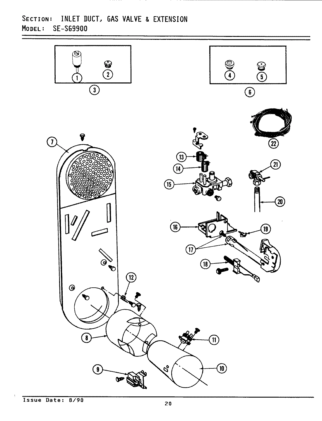 07 - INLET DUCT, GAS VALVE & EXT. (SG9900)