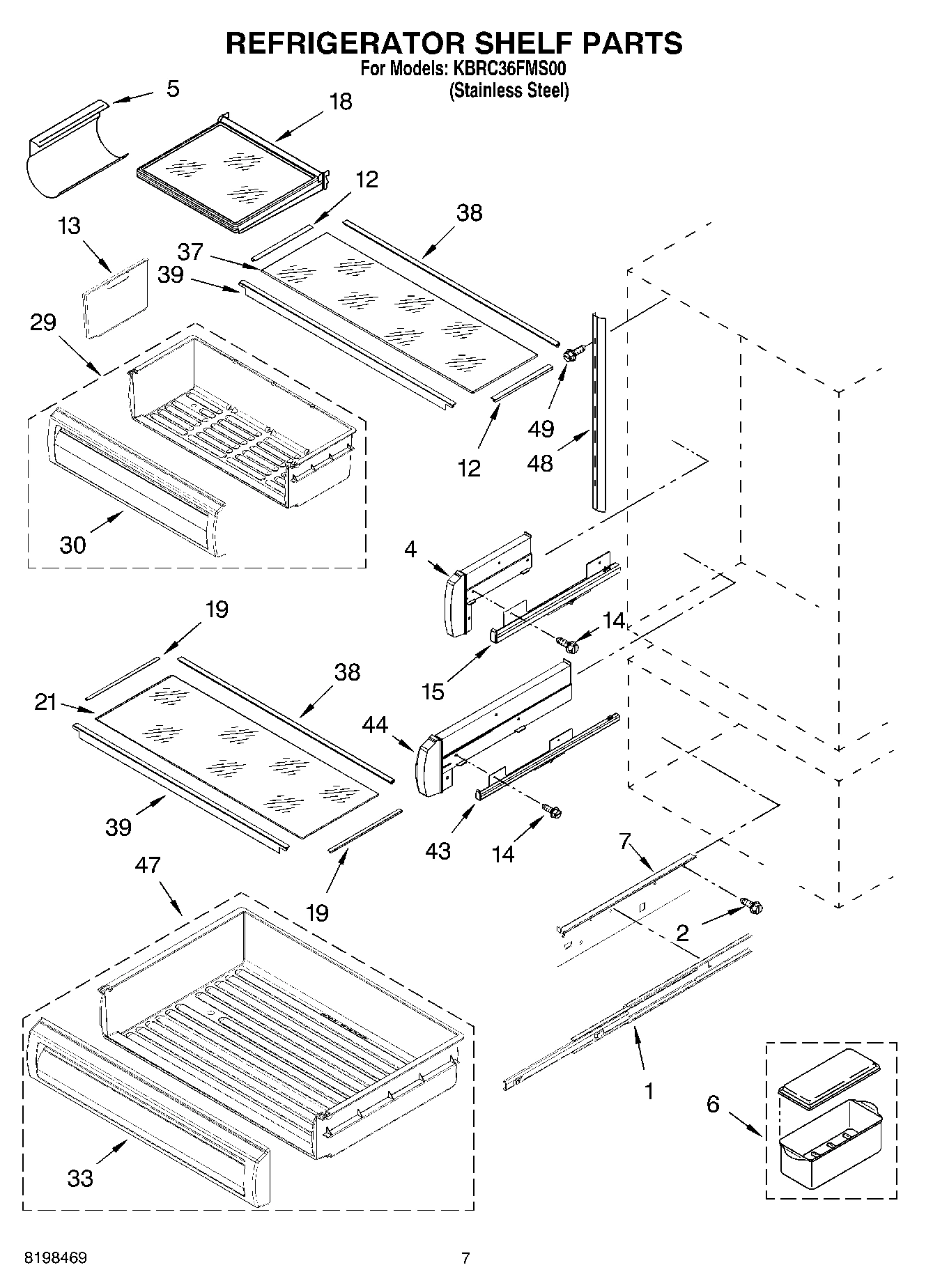05 - REFRIGERATOR SHELF PARTS