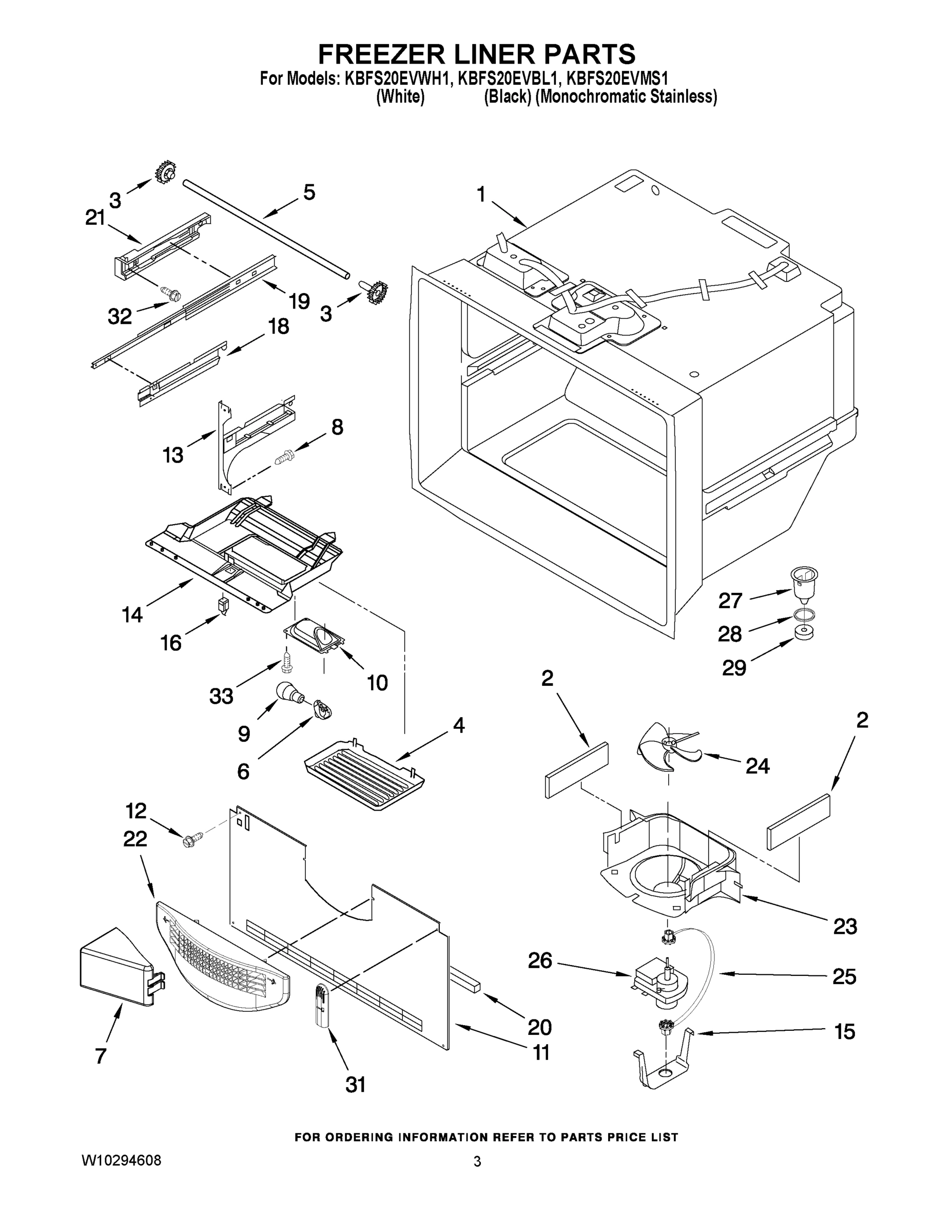02 - FREEZER LINER PARTS