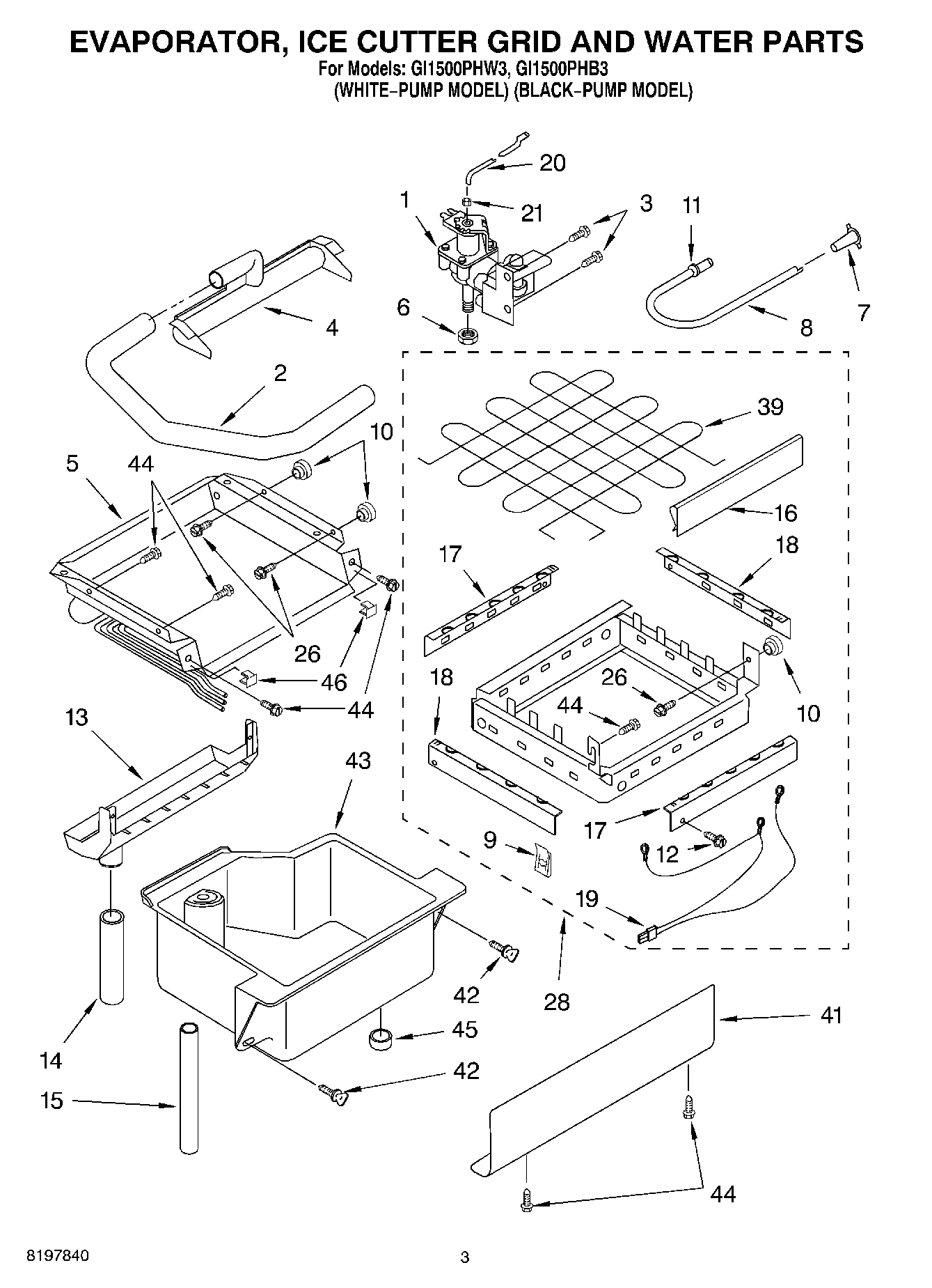 02 - EVAPORATOR, ICE CUTTER GRID AND WATER