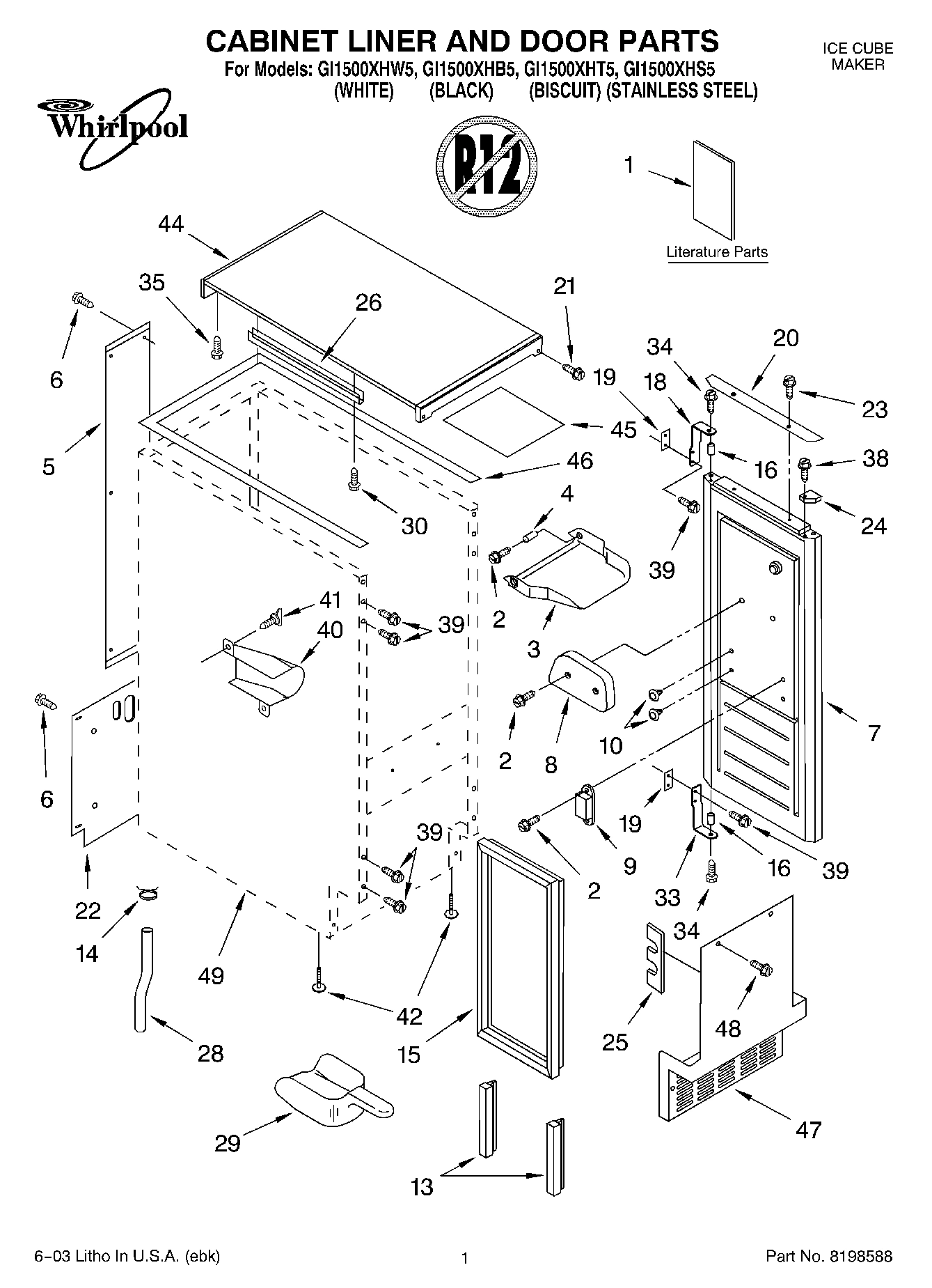 01 - CABINET LINER AND DOOR PARTS