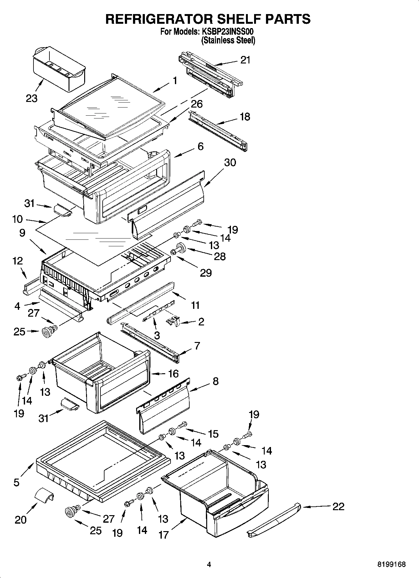 03 - REFRIGERATOR SHELF PARTS
