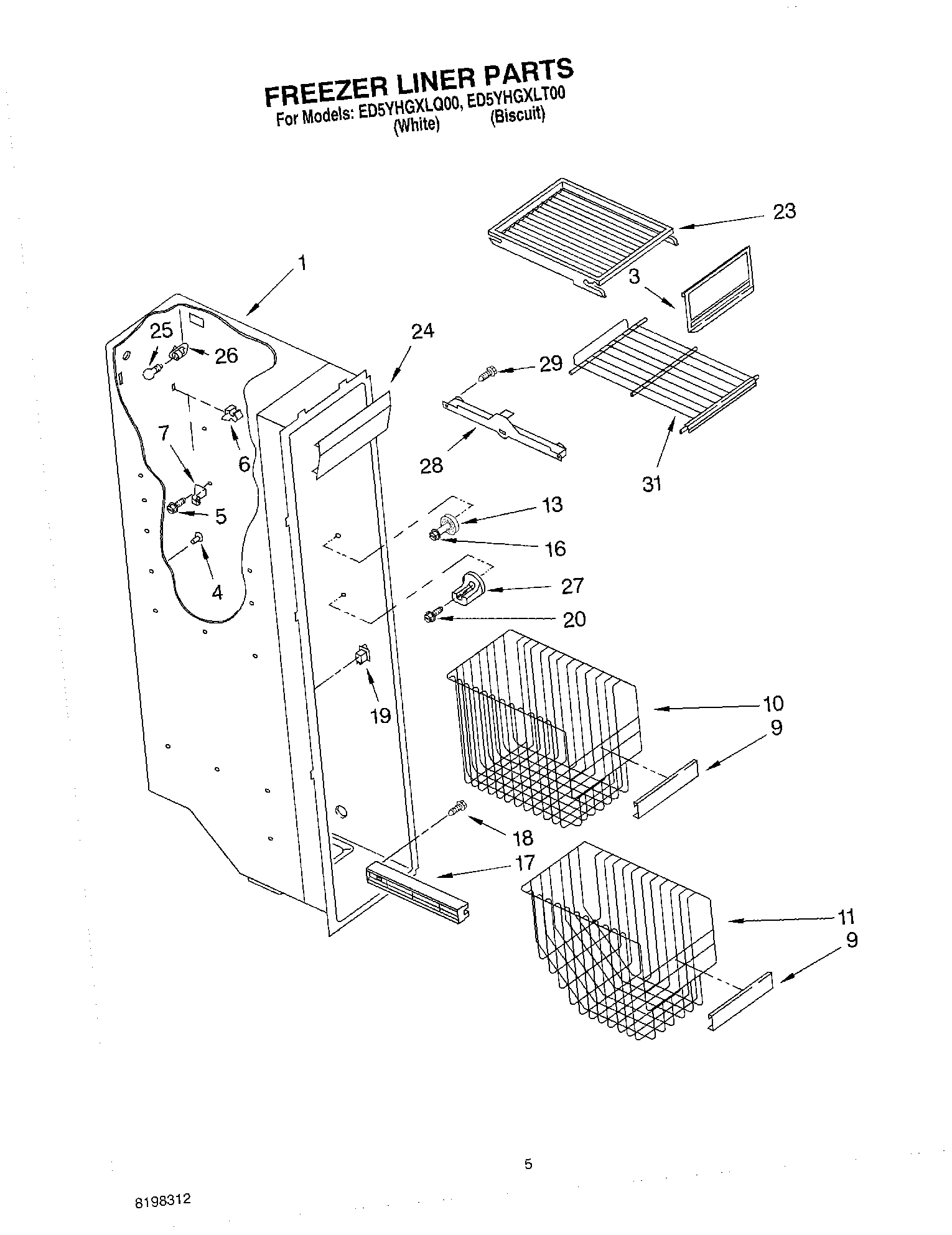 04 - FREEZER LINER PARTS