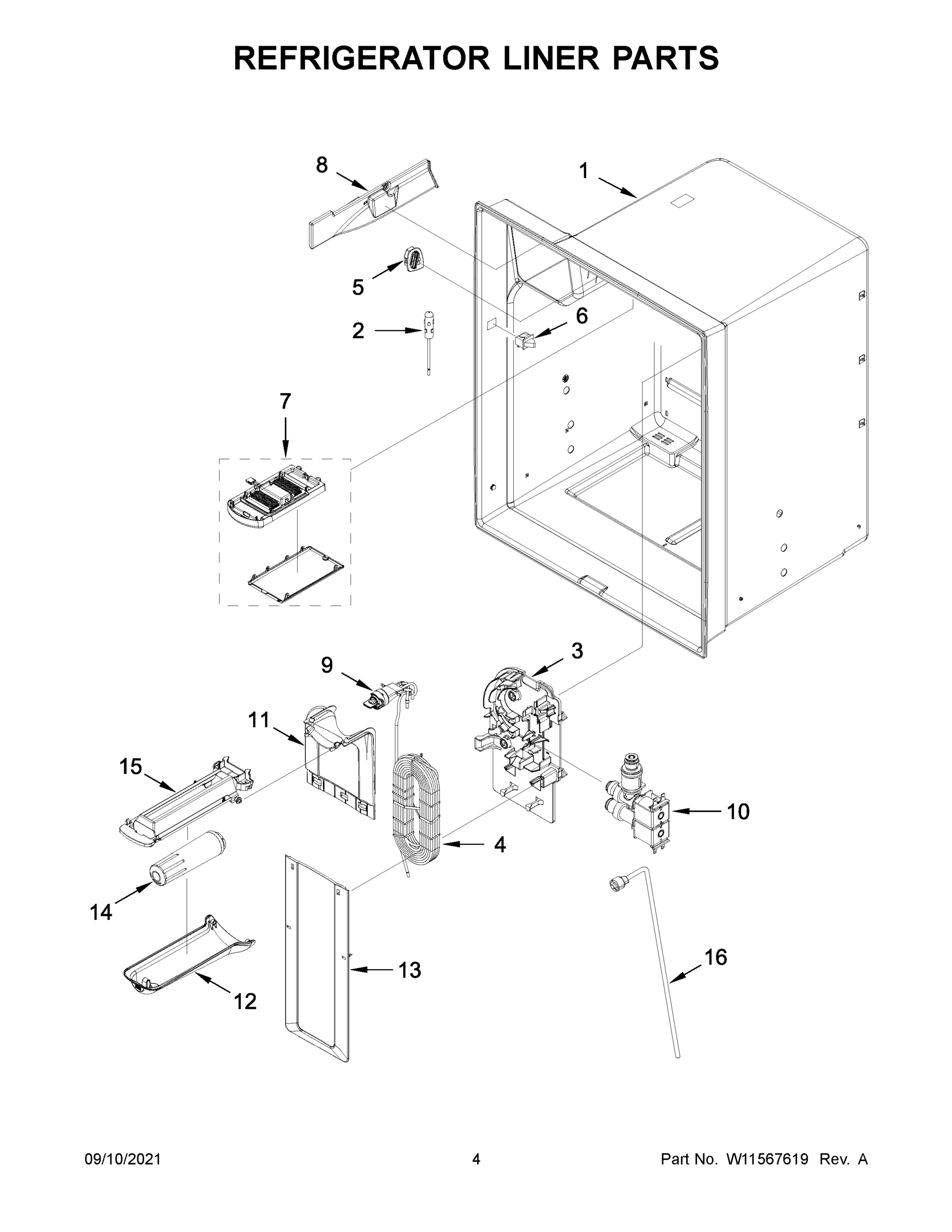 03 - REFRIGERATOR LINER PARTS